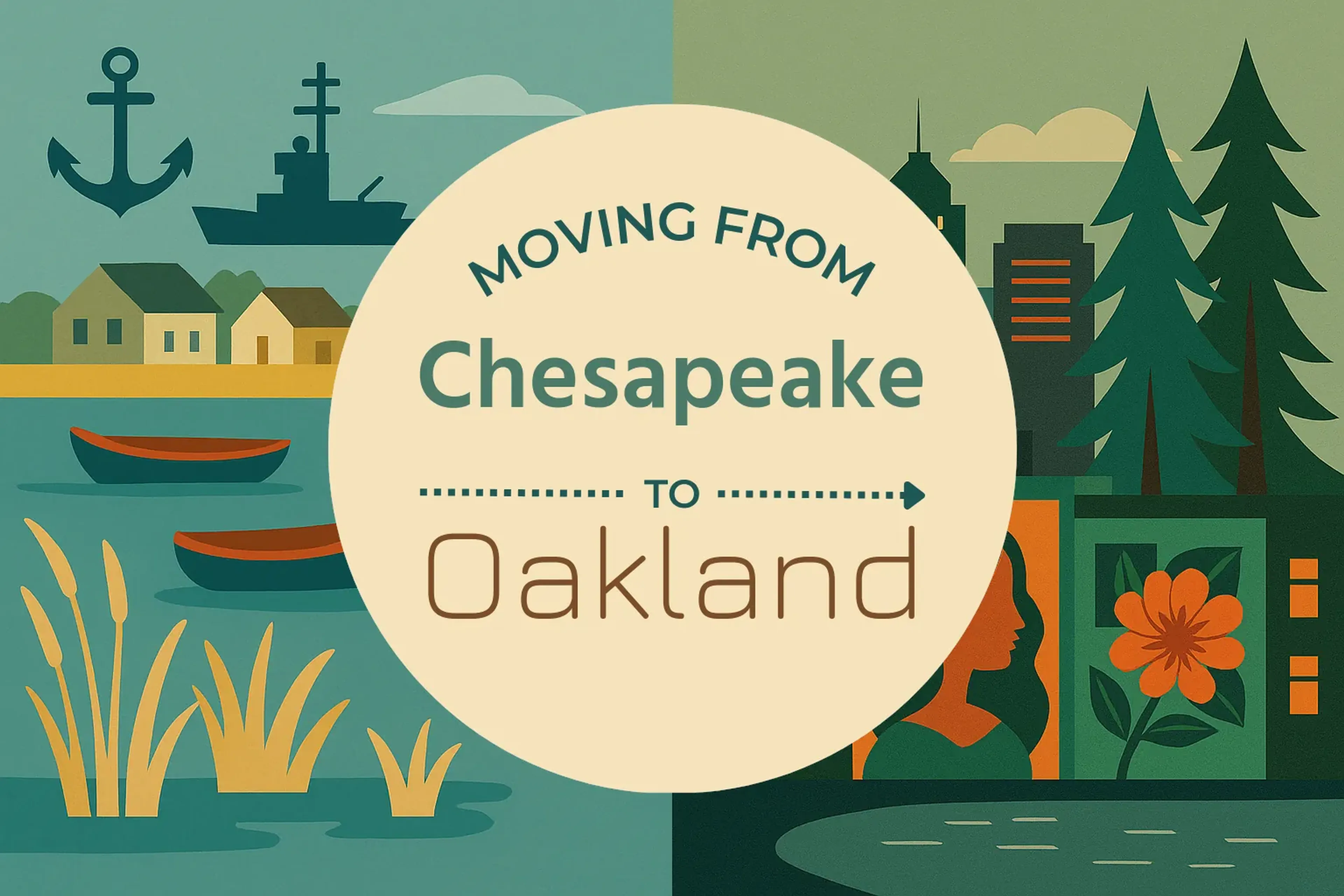 Side-by-side comparison of Chesapeake to Oakland moving companies