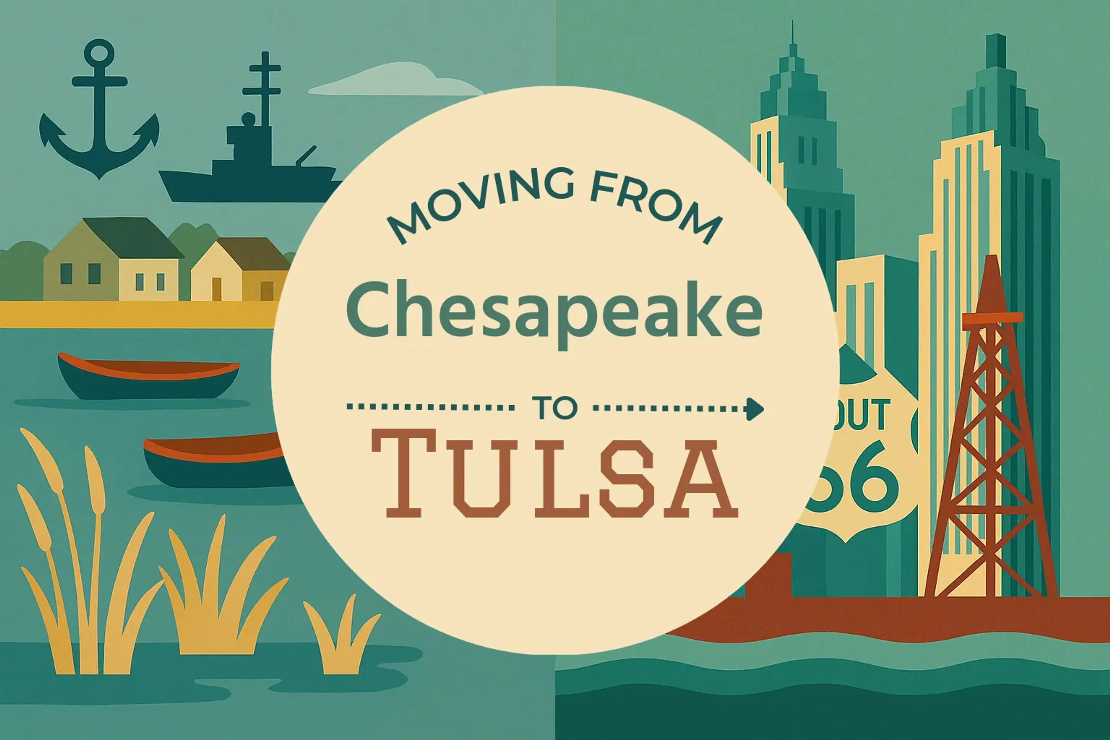 Side-by-side comparison of Chesapeake to Tulsa moving companies