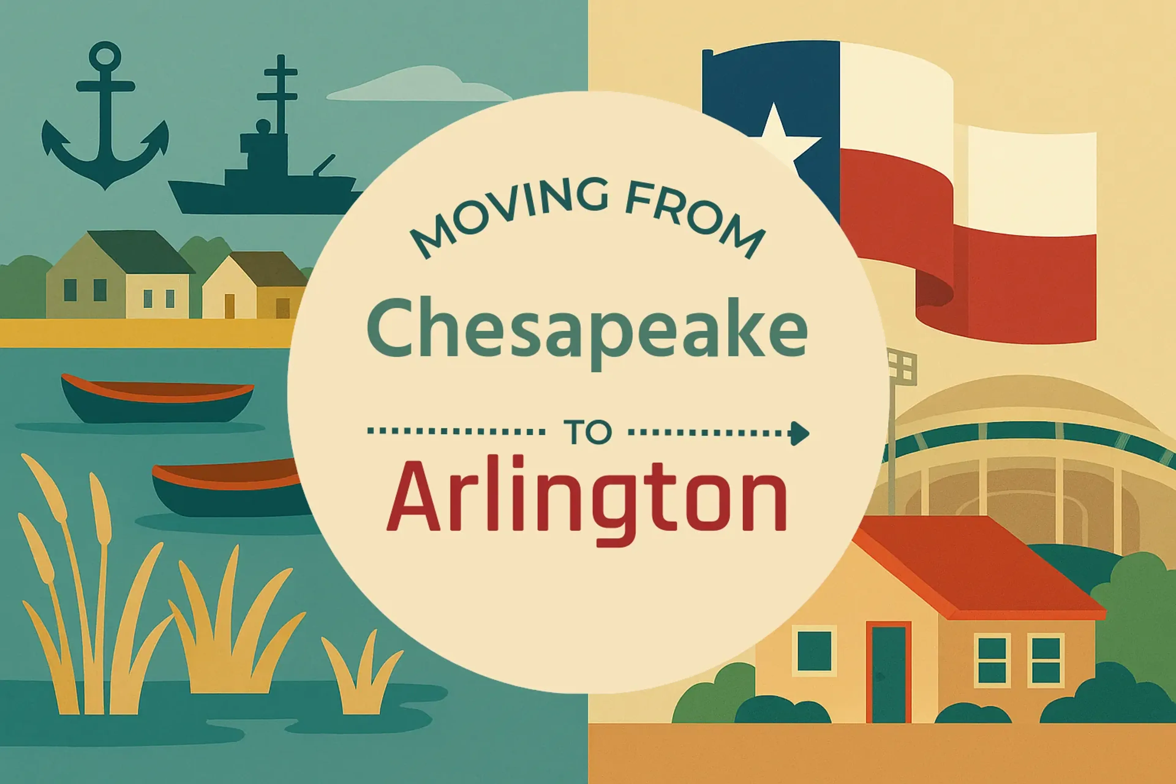 Side-by-side comparison of Chesapeake to Arlington moving companies