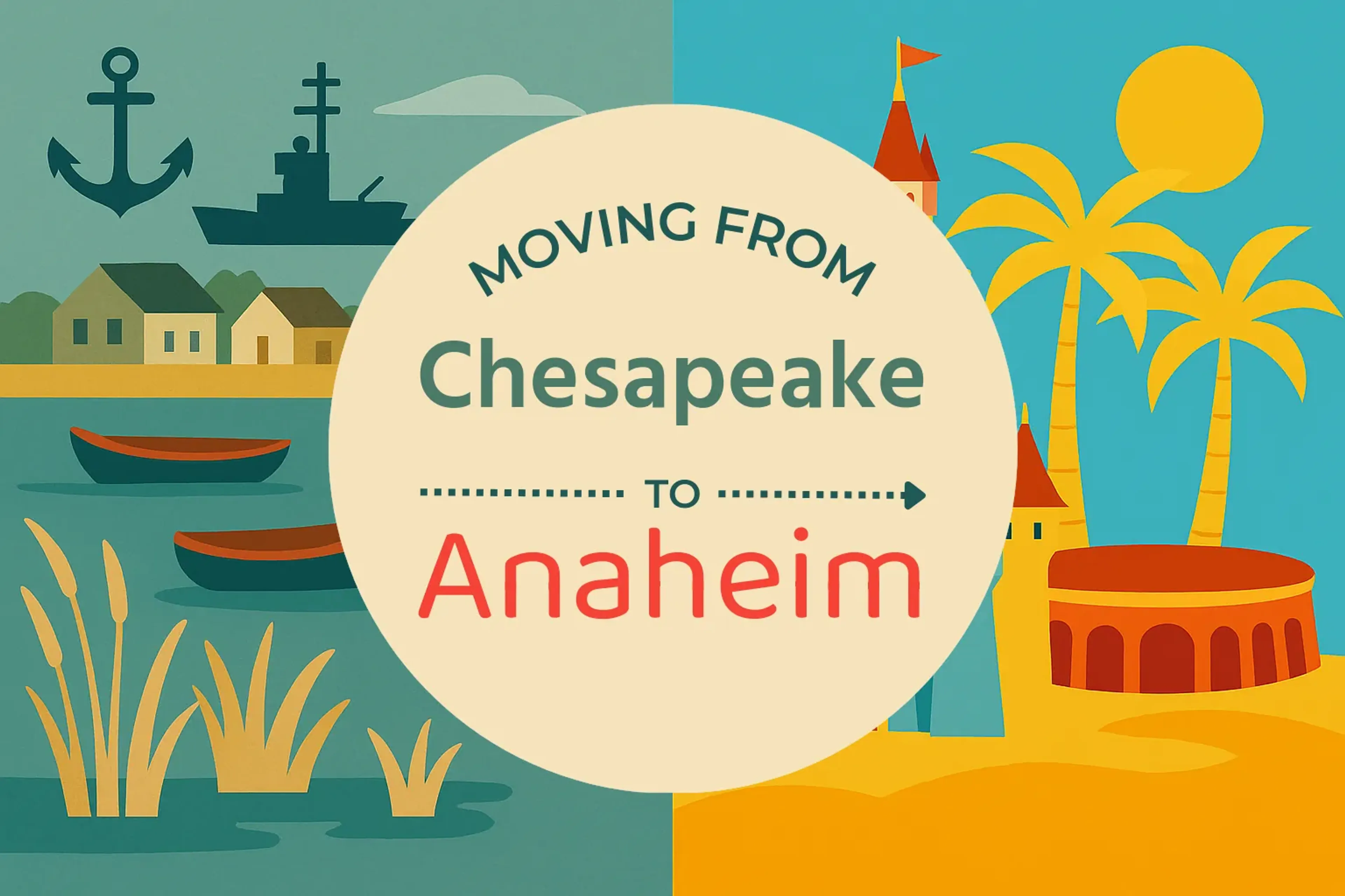 Side-by-side comparison of Chesapeake to Anaheim moving companies