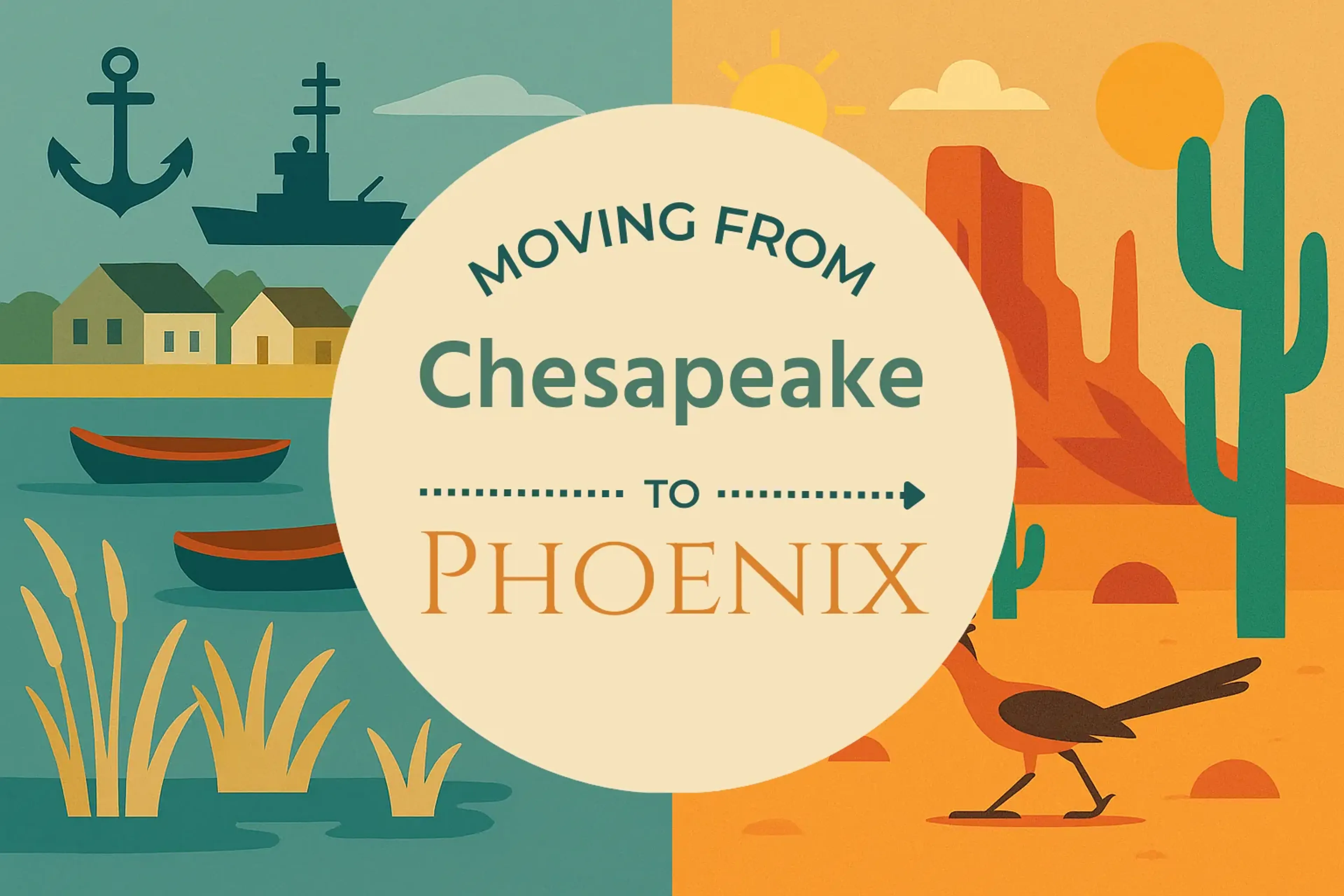 Side-by-side comparison of Chesapeake to Phoenix moving companies