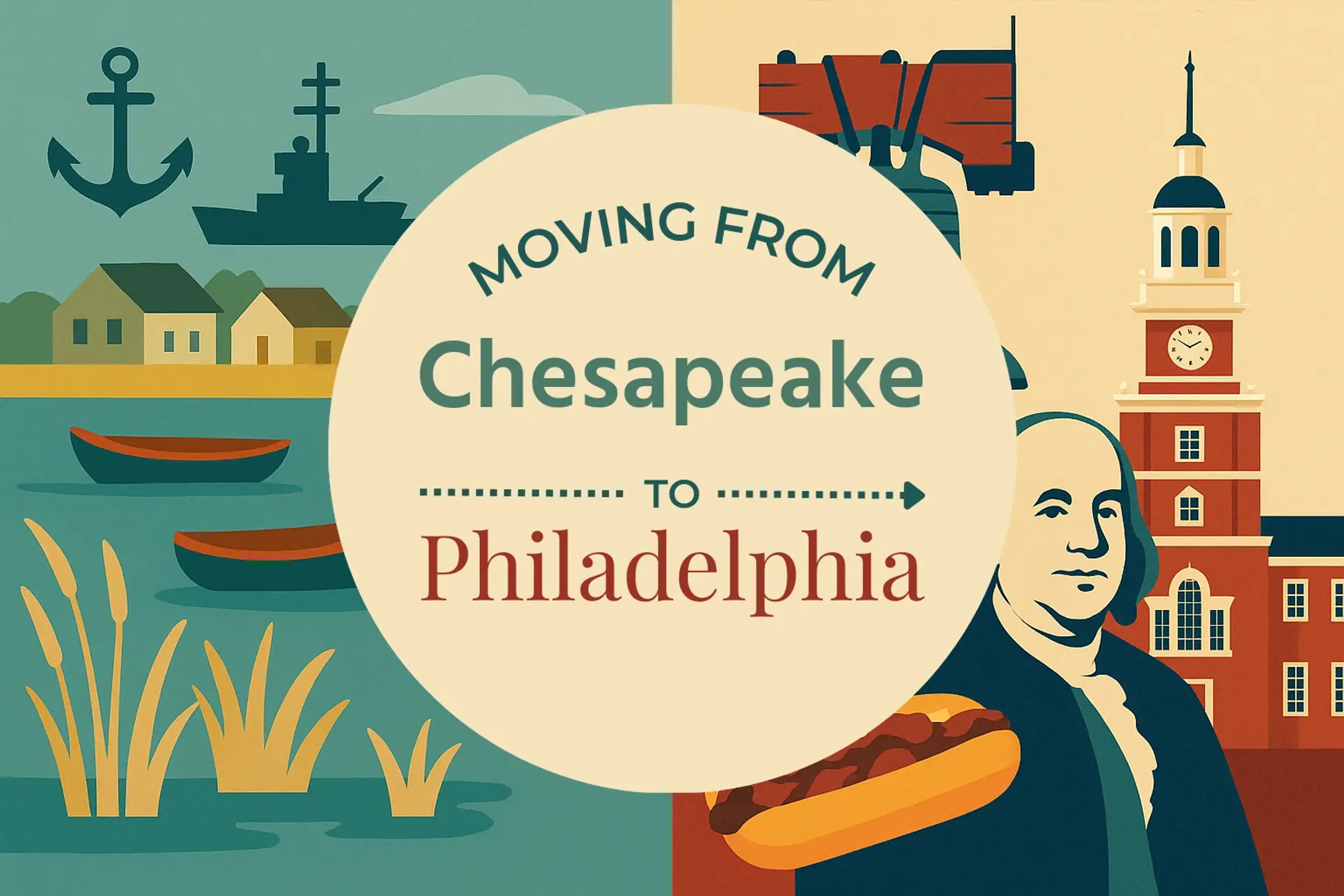 Side-by-side comparison of Chesapeake to Philadelphia moving companies