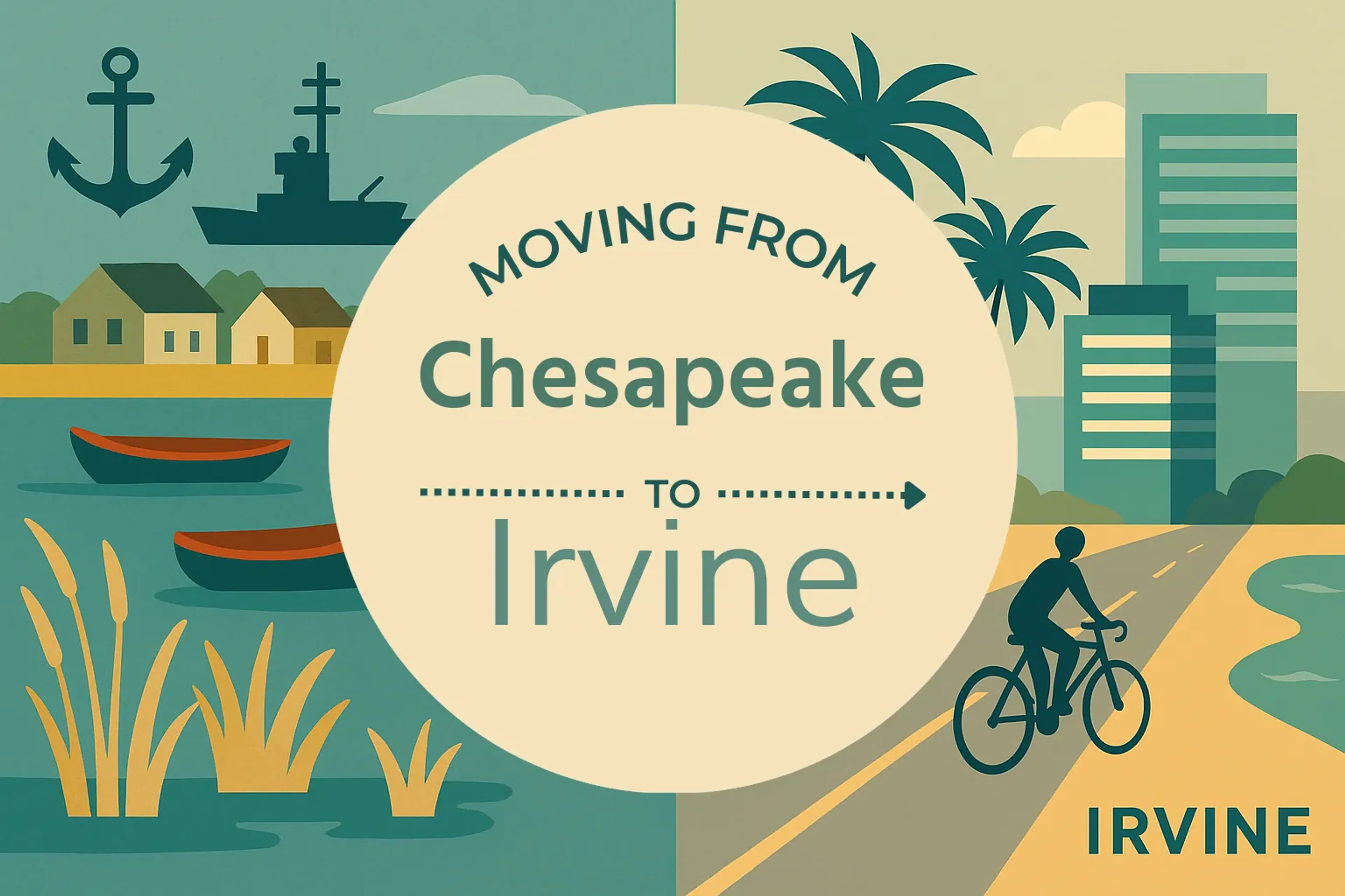 Side-by-side comparison of Chesapeake to Irvine moving companies