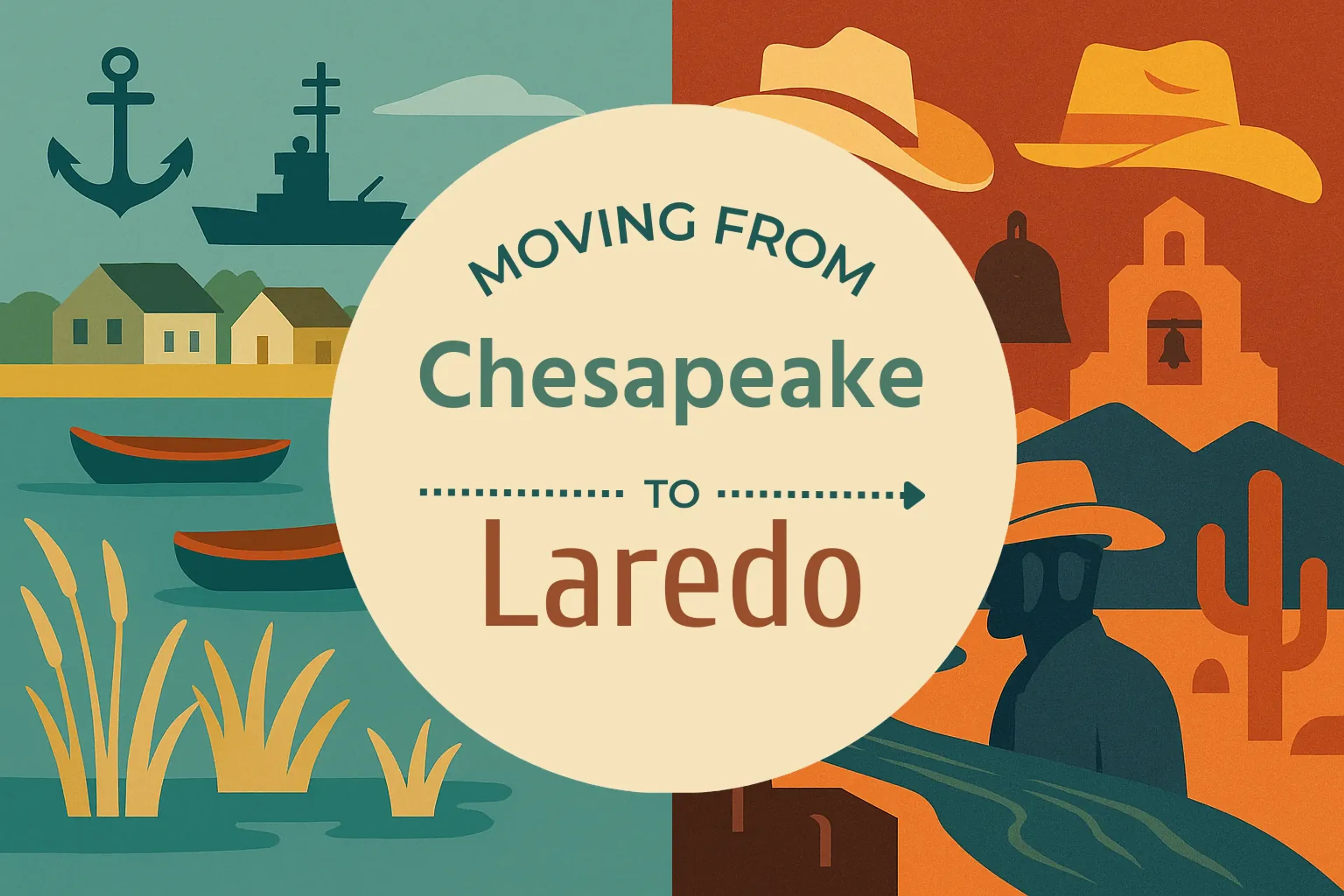 Side-by-side comparison of Chesapeake to Laredo moving companies