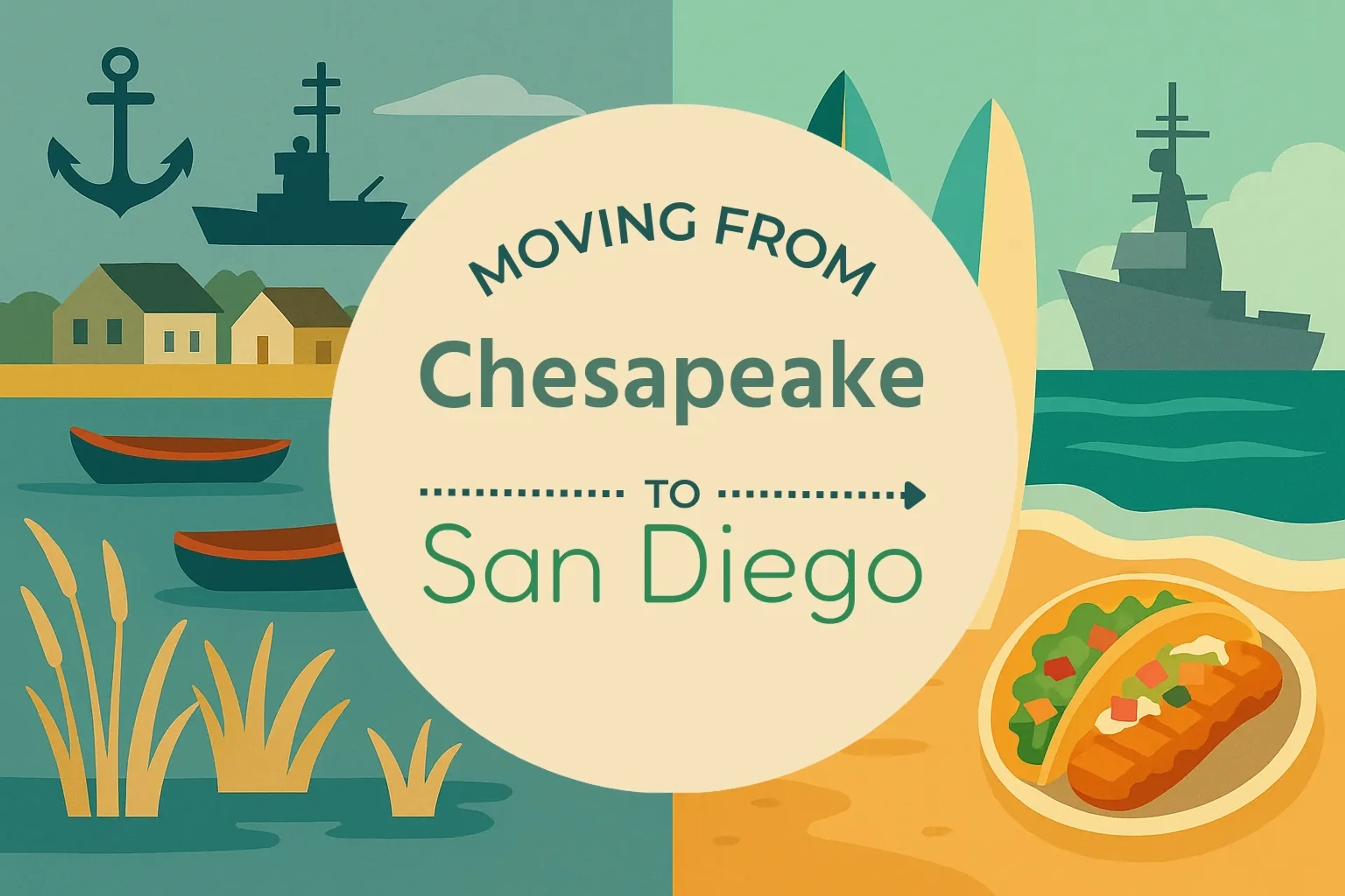 Side-by-side comparison of Chesapeake to San Diego moving companies