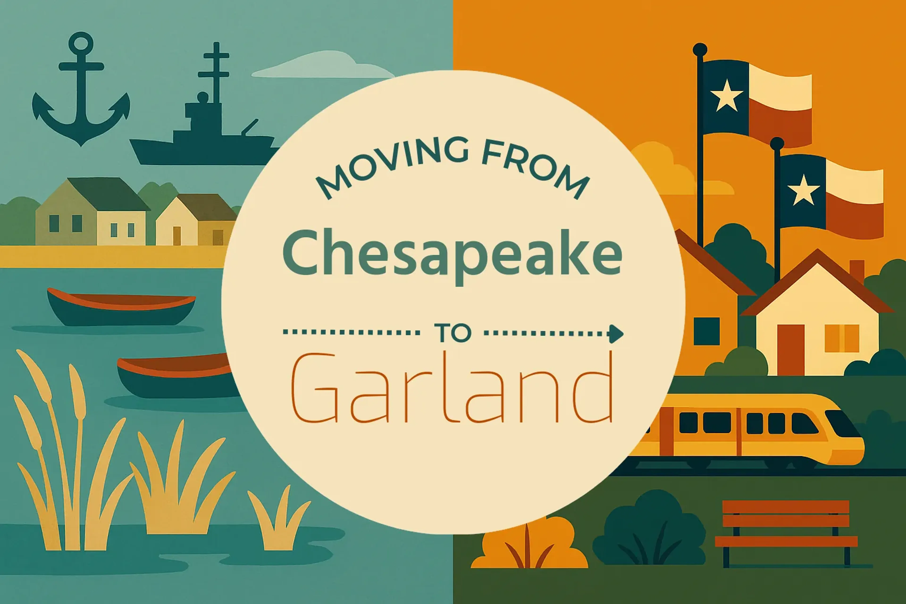 Side-by-side comparison of Chesapeake to Garland moving companies