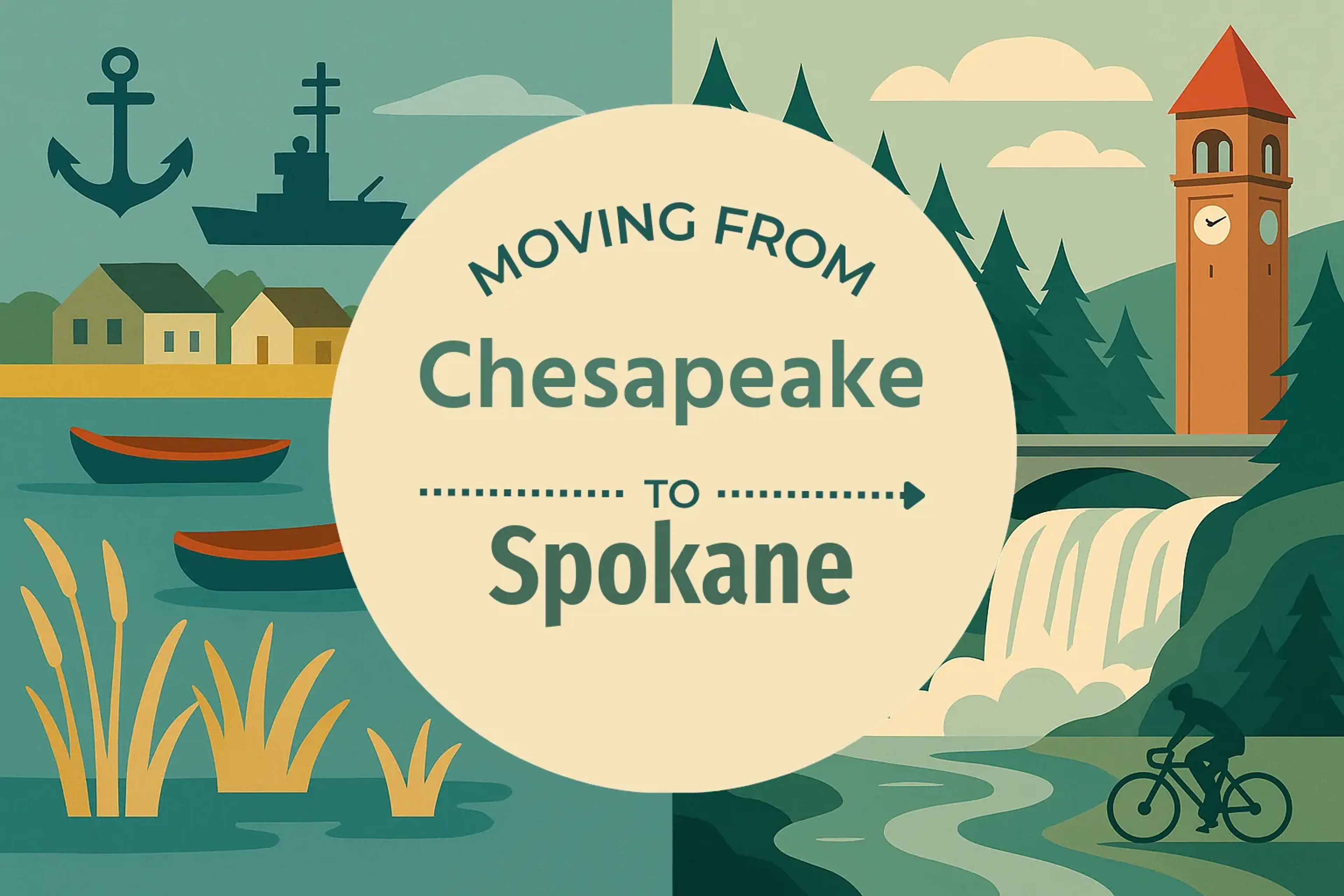 Side-by-side comparison of Chesapeake to Spokane moving companies