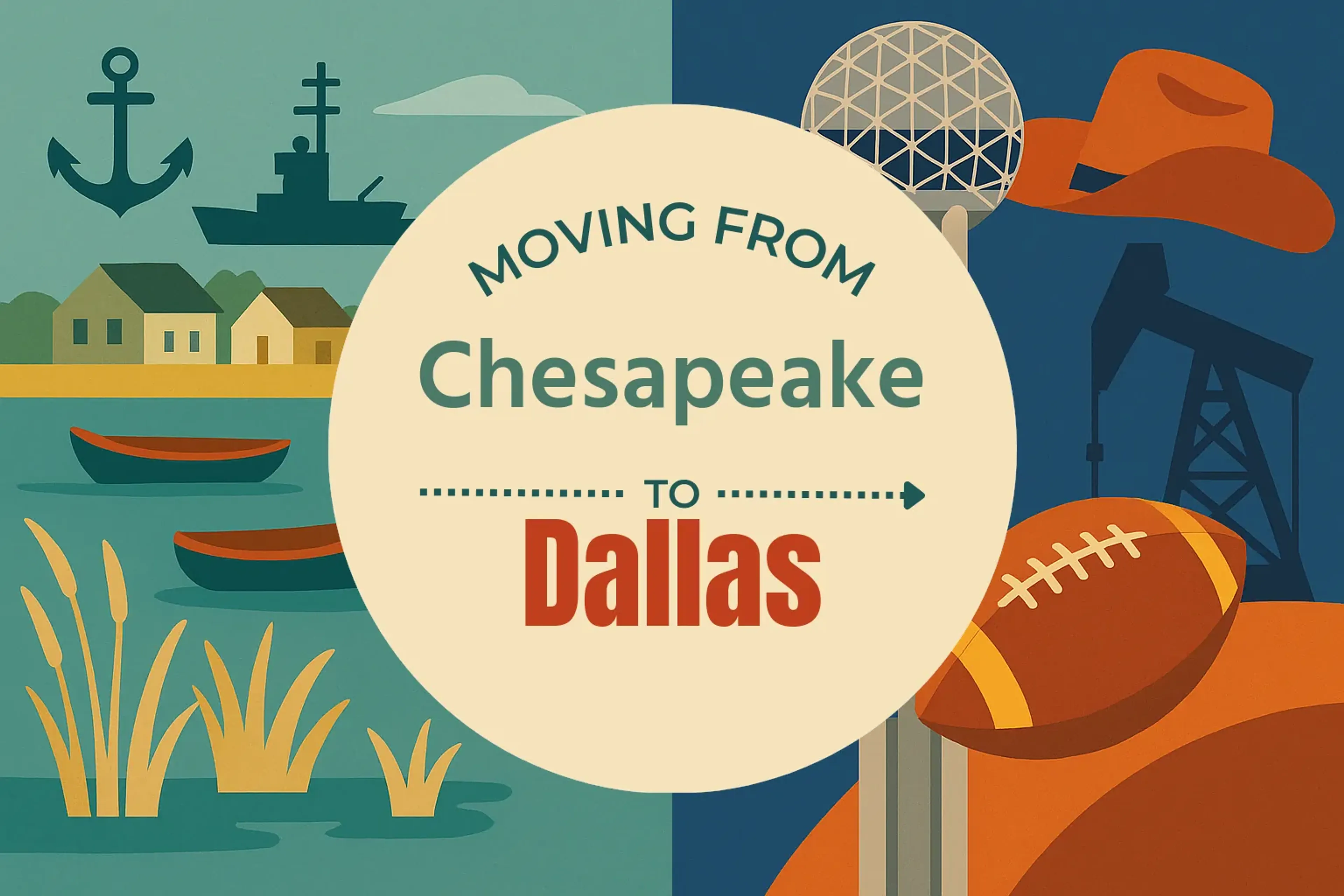 Side-by-side comparison of Chesapeake to Dallas moving companies
