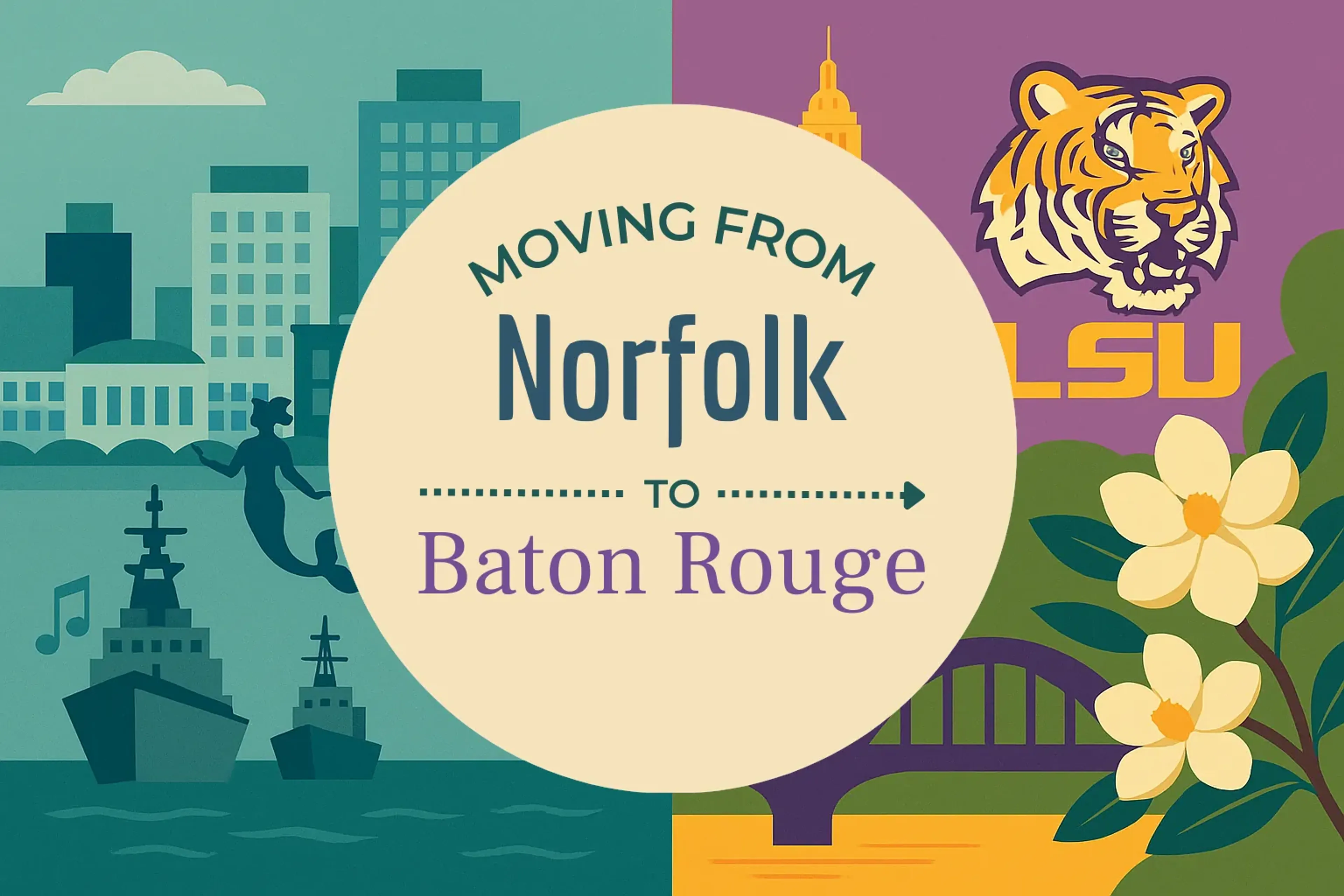Side-by-side comparison of Norfolk to Baton Rouge moving companies