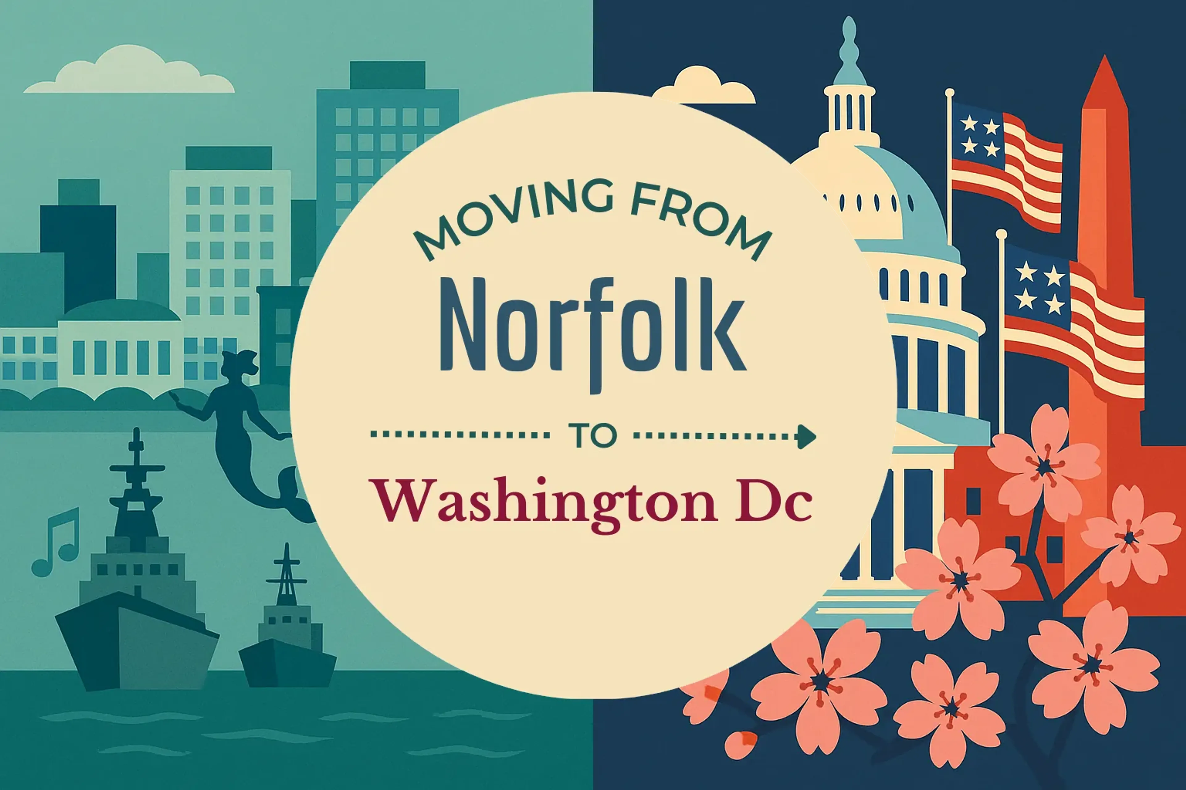 Side-by-side comparison of Norfolk to Washington DC moving companies