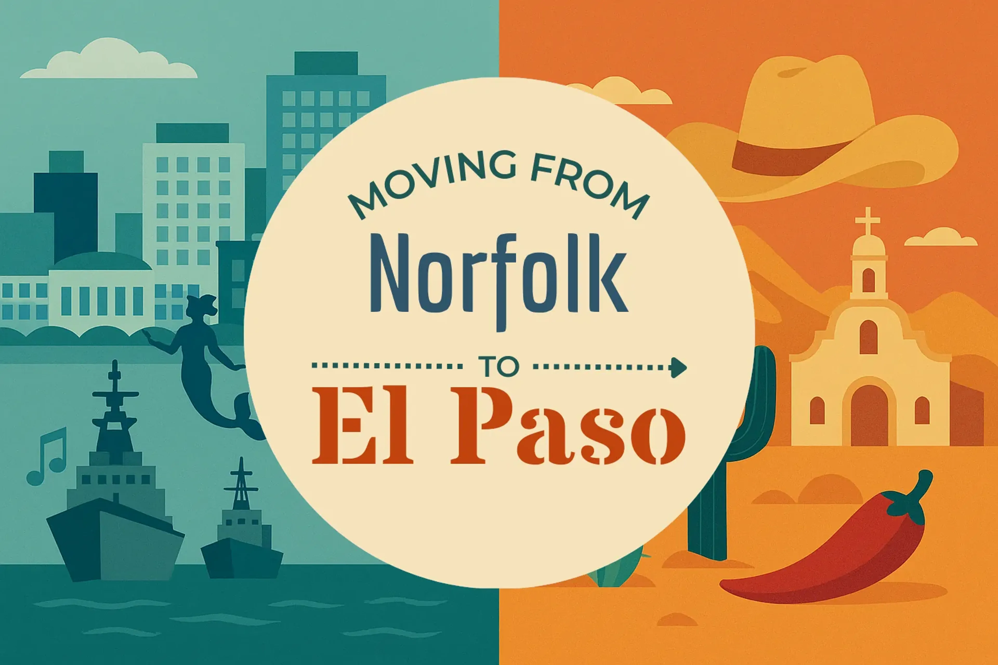 Side-by-side comparison of Norfolk to El Paso moving companies