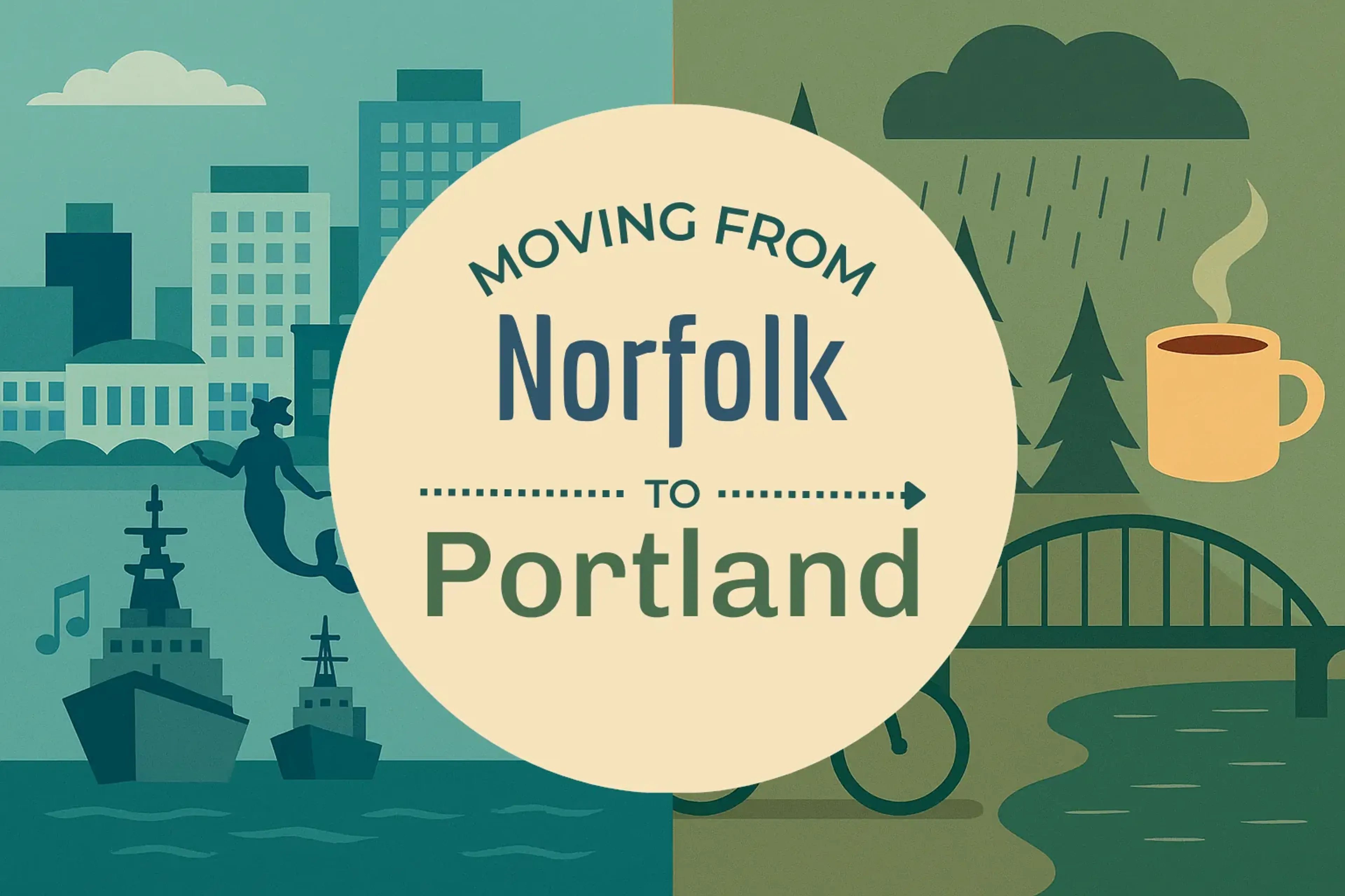 Side-by-side comparison of Norfolk to Portland moving companies