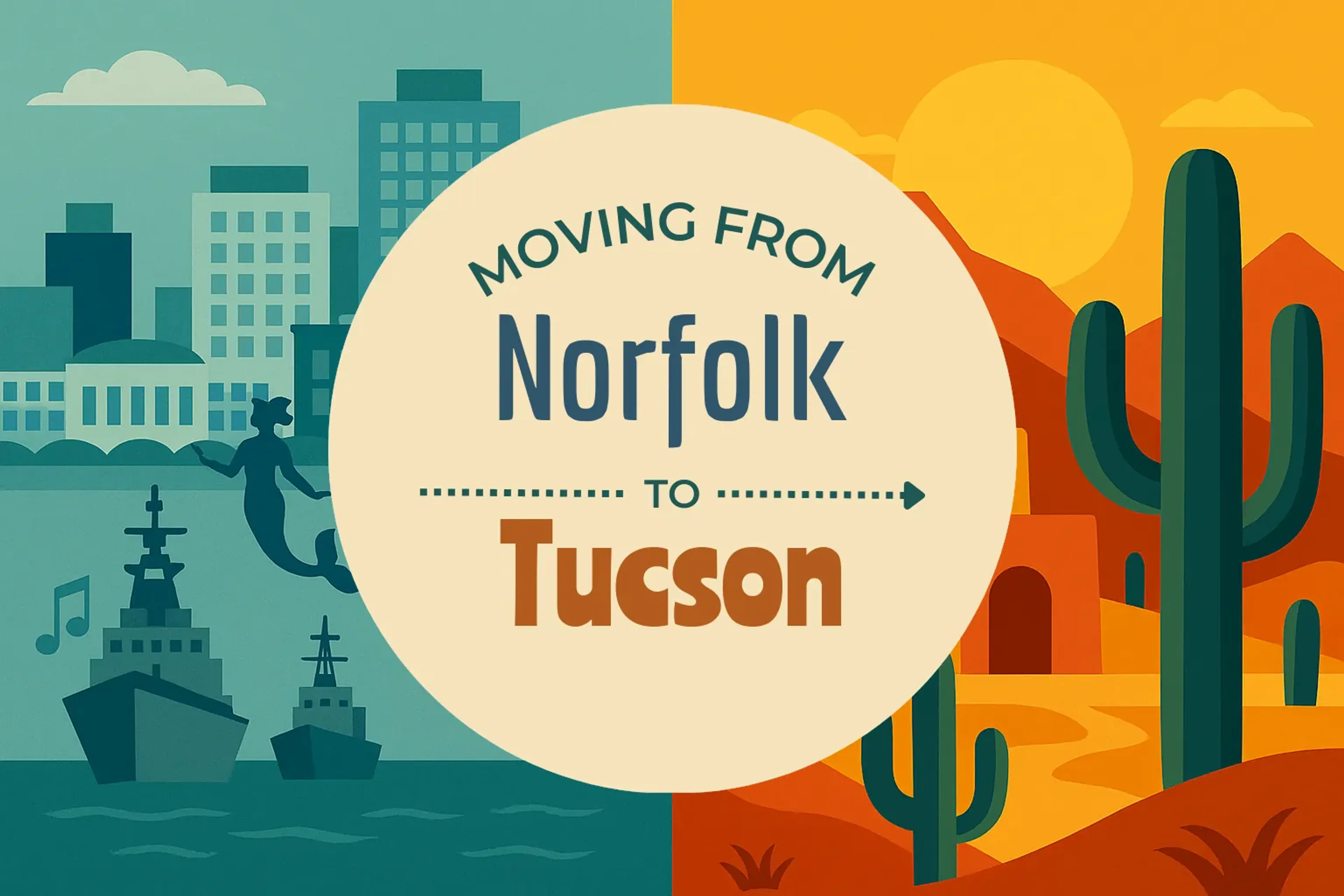 Side-by-side comparison of Norfolk to Tucson moving companies