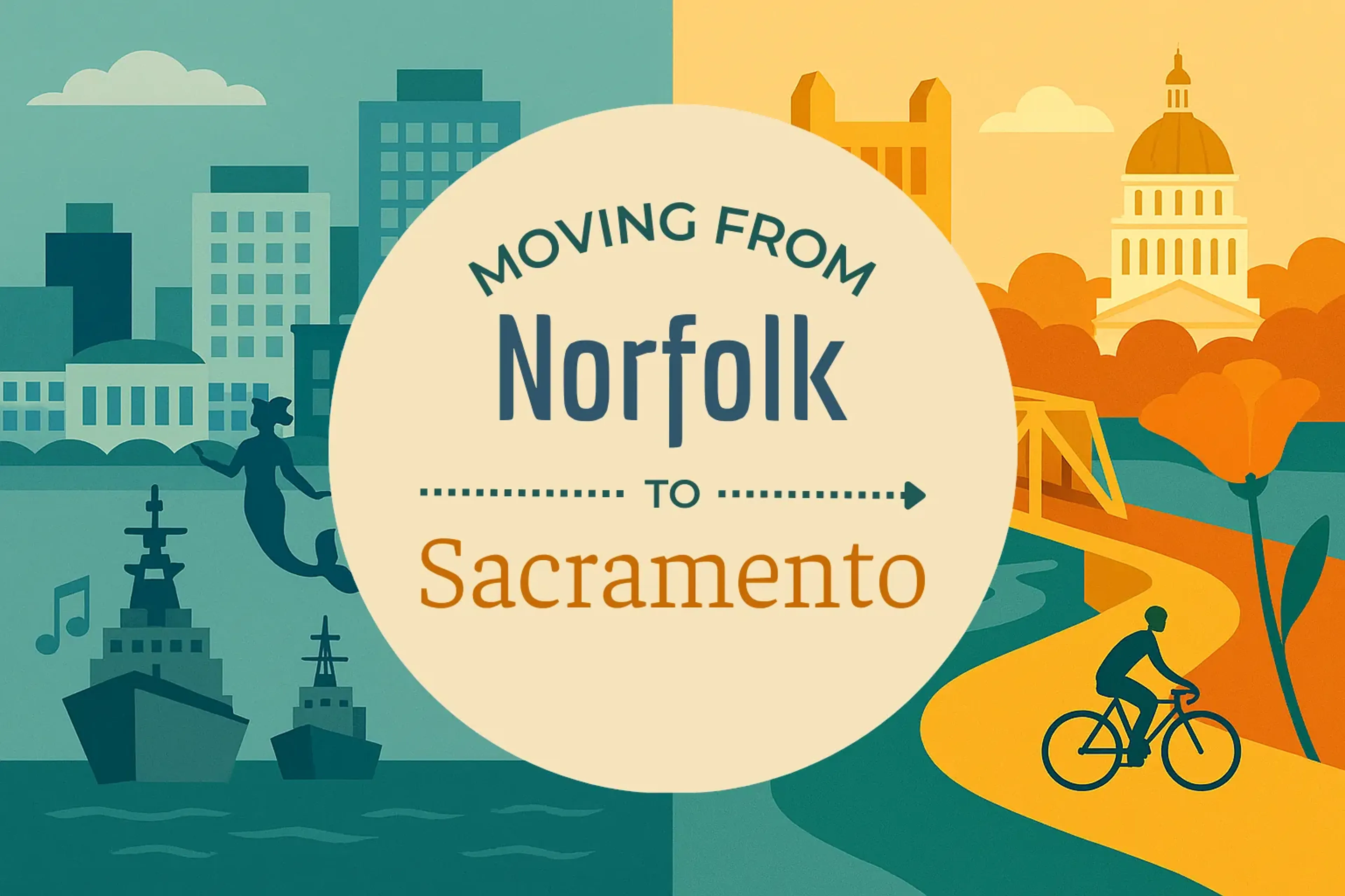 Side-by-side comparison of Norfolk to Sacramento moving companies