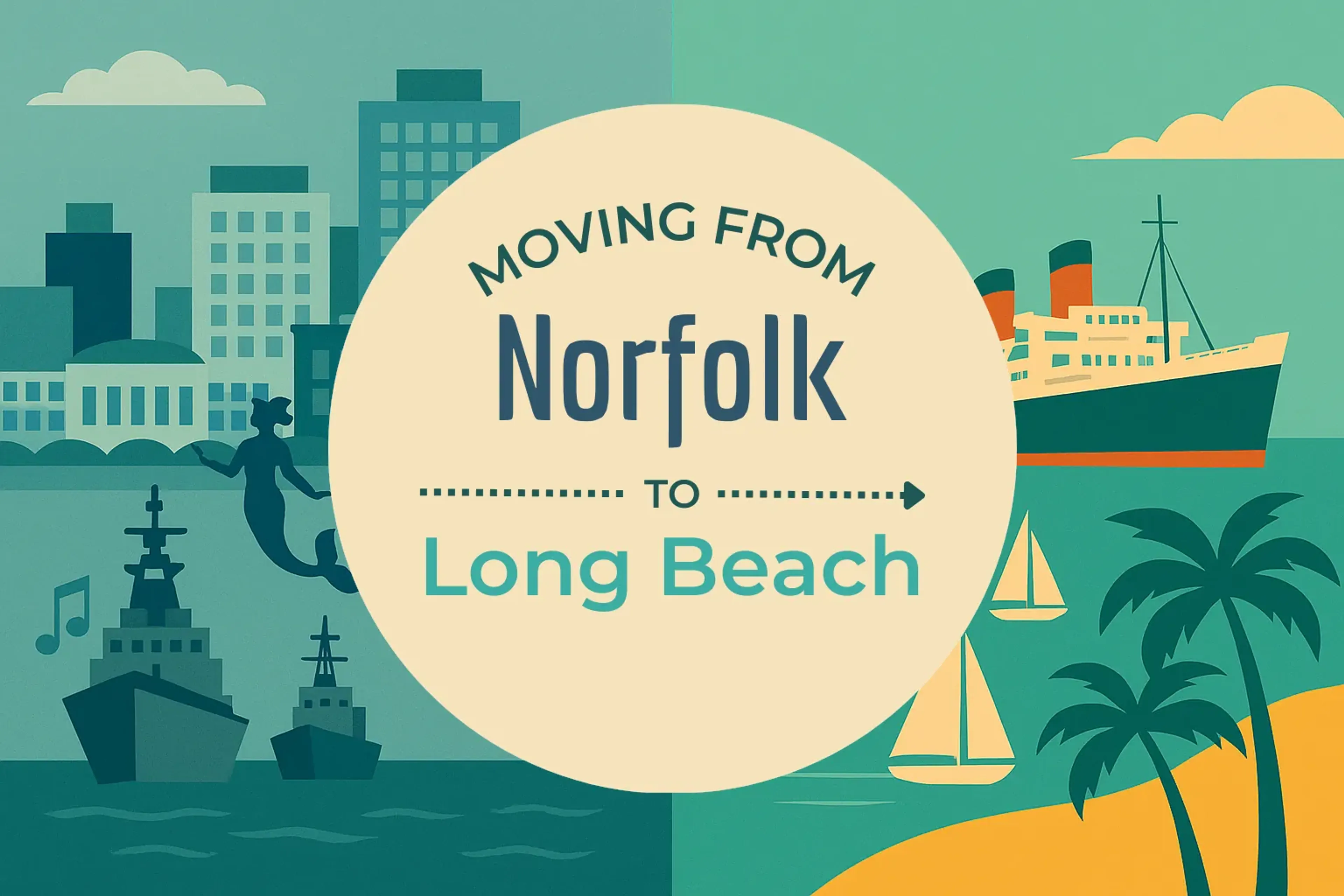Side-by-side comparison of Norfolk to Long Beach moving companies