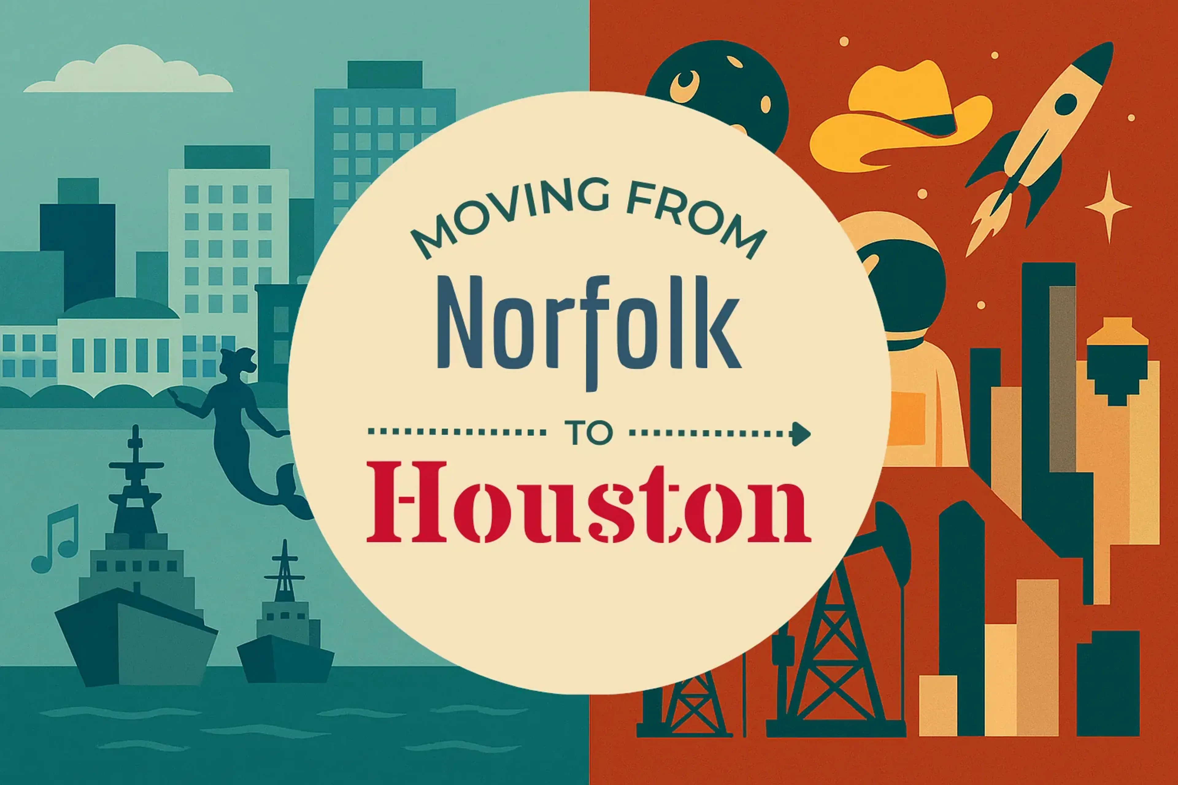 Side-by-side comparison of Norfolk to Houston moving companies