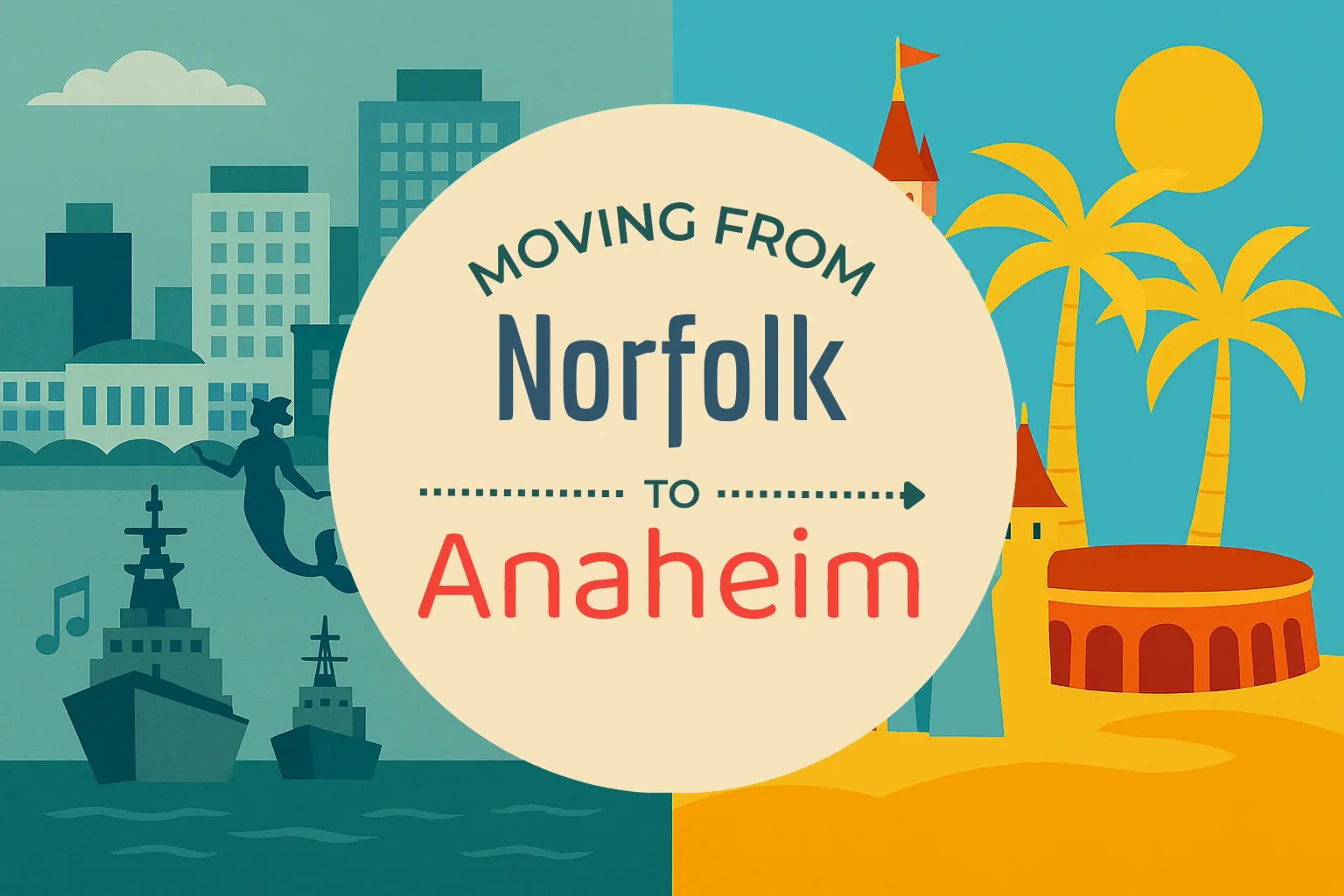 Side-by-side comparison of Norfolk to Anaheim moving companies