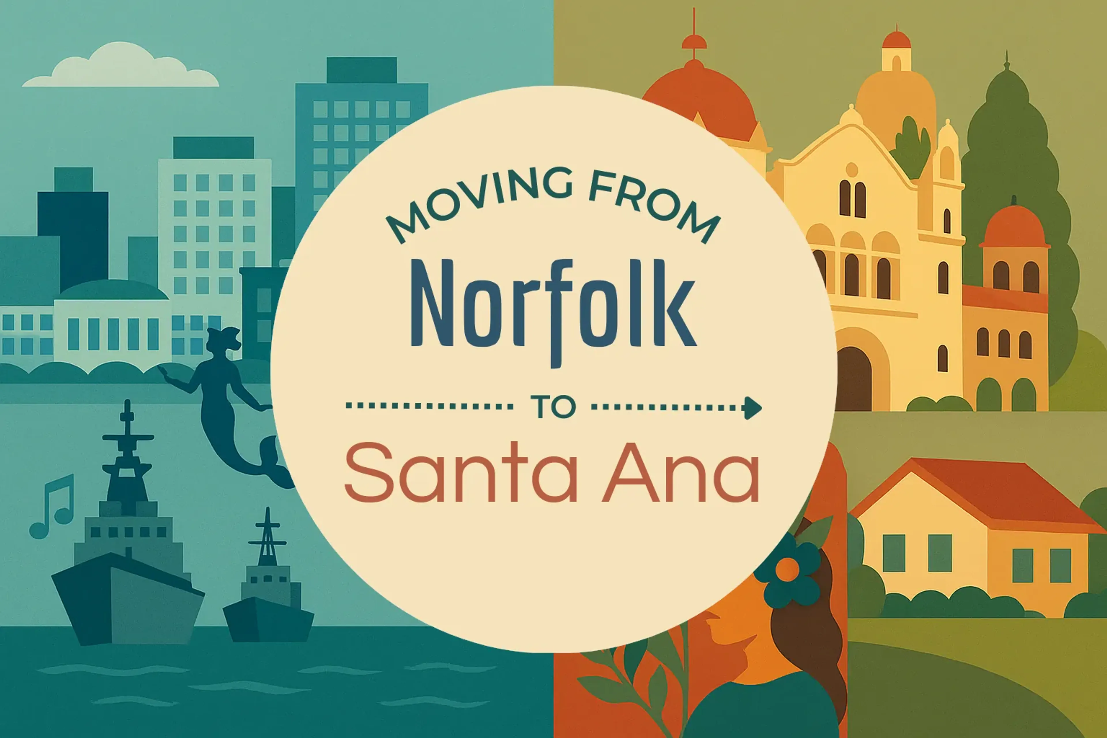 Side-by-side comparison of Norfolk to Santa Ana moving companies