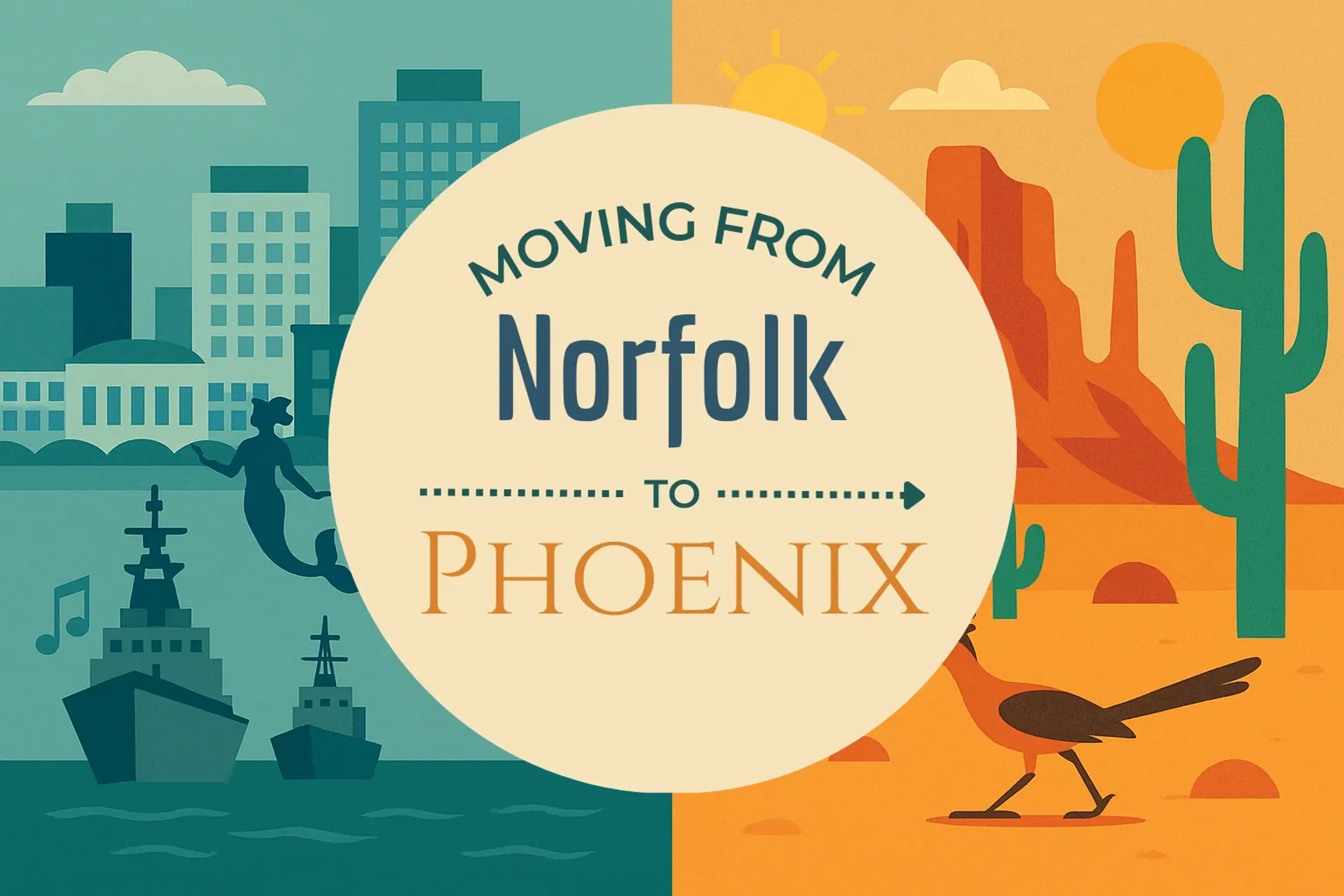 Side-by-side comparison of Norfolk to Phoenix moving companies