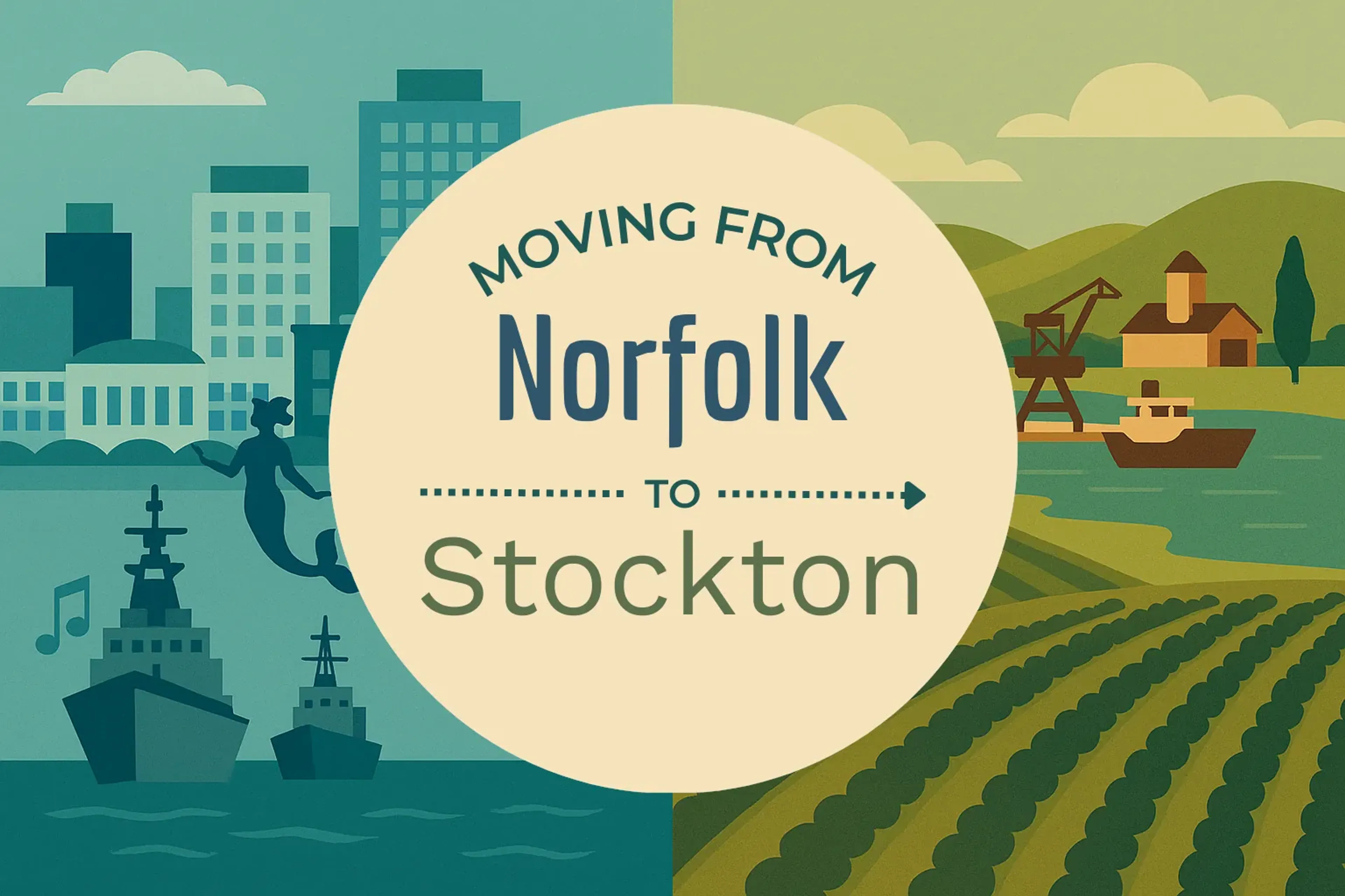 Side-by-side comparison of Norfolk to Stockton moving companies