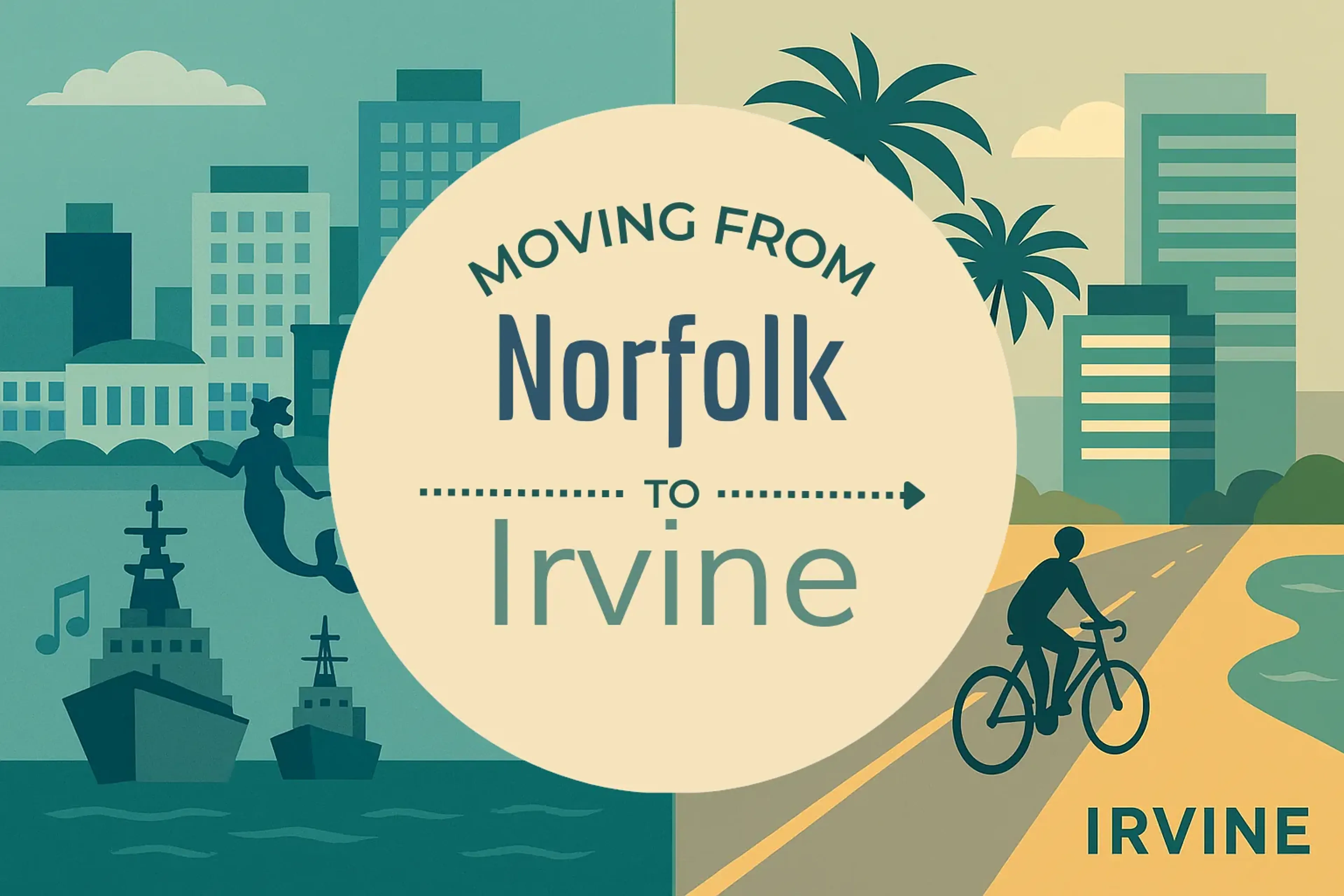 Side-by-side comparison of Norfolk to Irvine moving companies