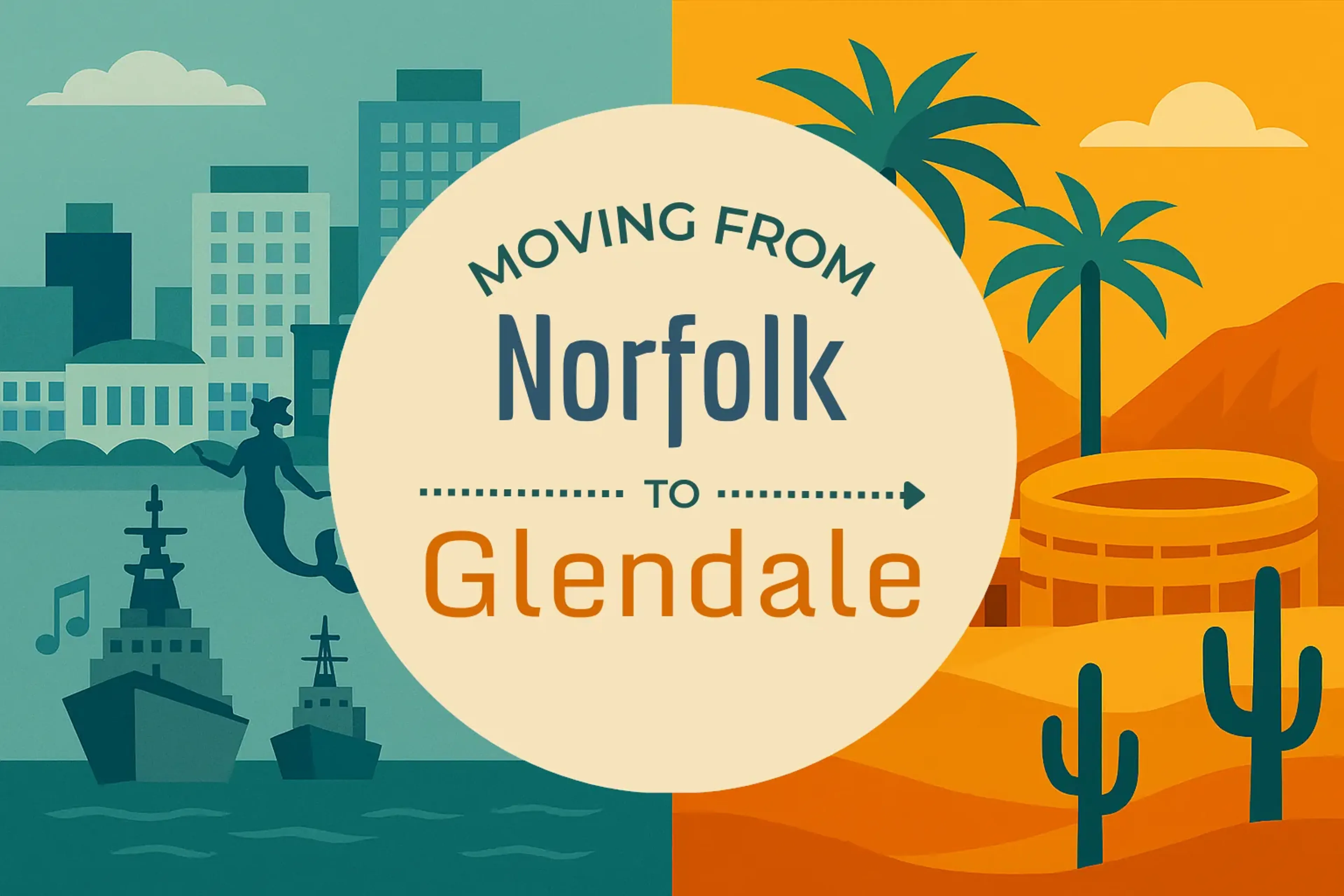 Side-by-side comparison of Norfolk to Glendale moving companies