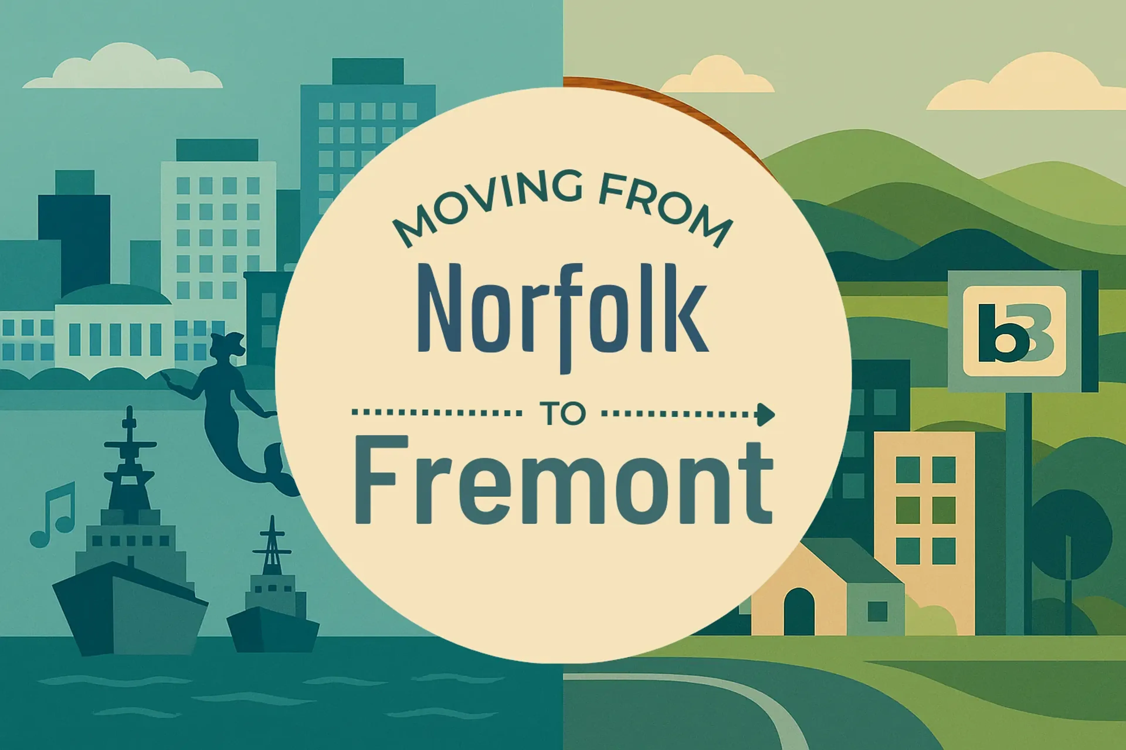 Side-by-side comparison of Norfolk to Fremont moving companies