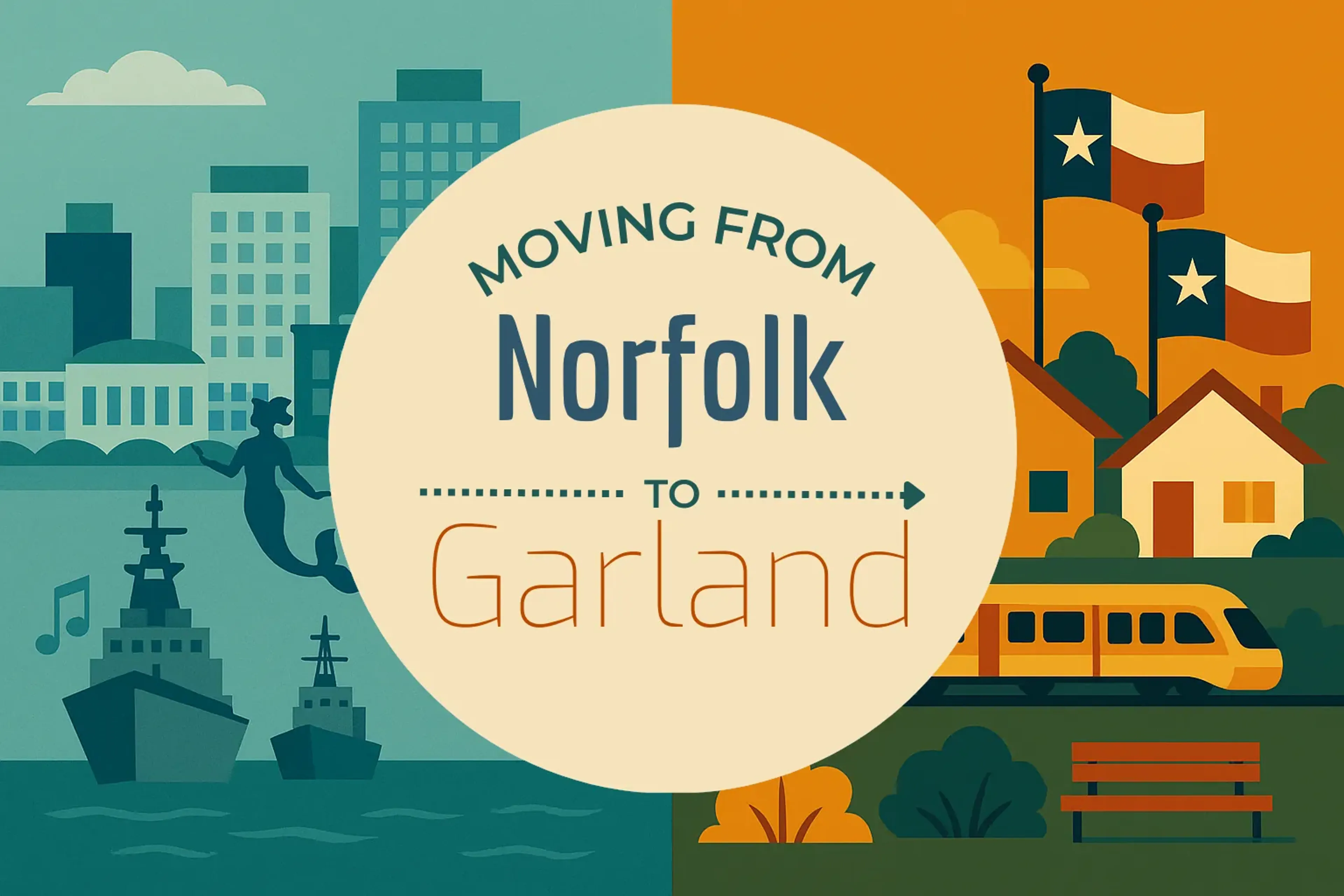 Side-by-side comparison of Norfolk to Garland moving companies