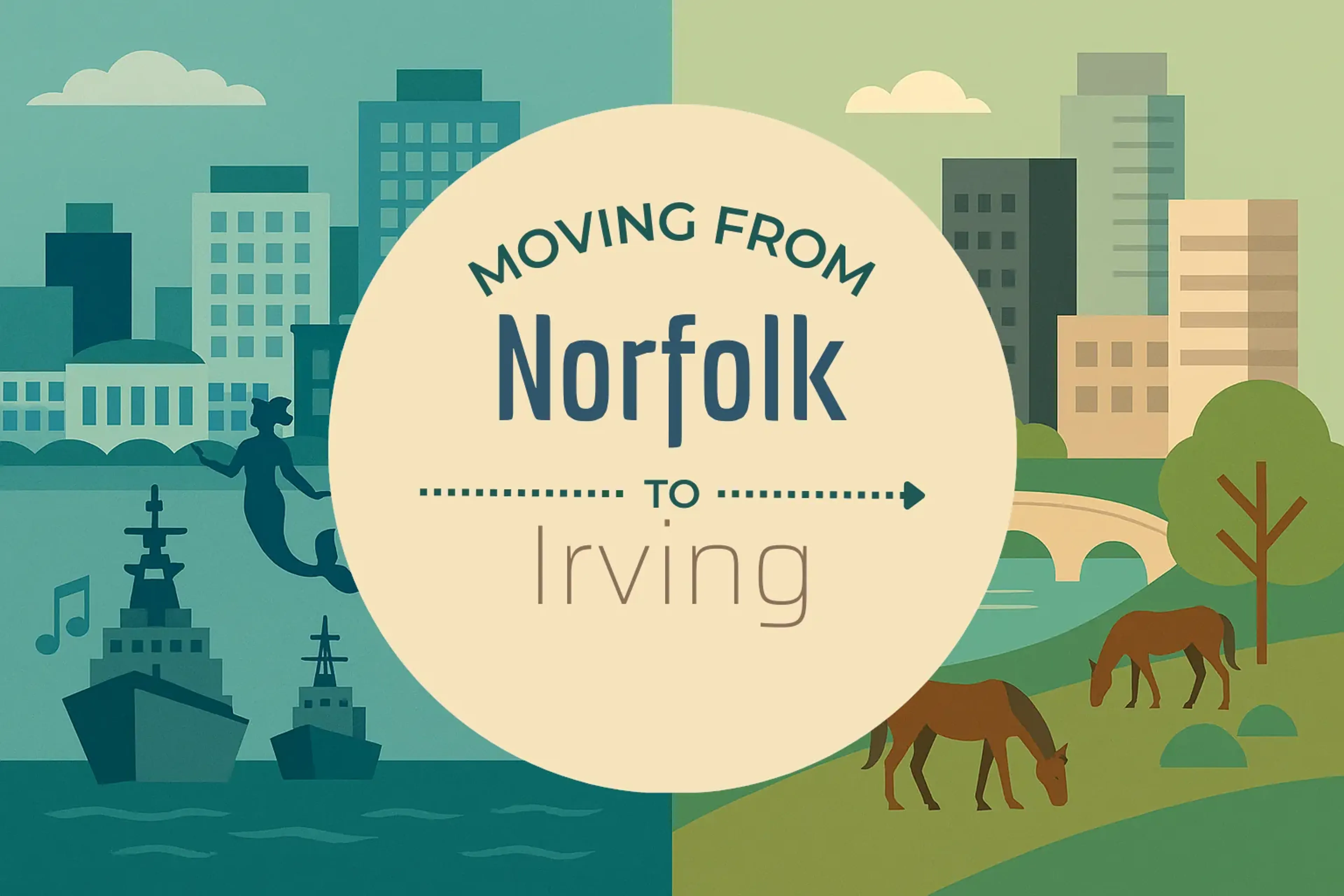 Side-by-side comparison of Norfolk to Irving moving companies