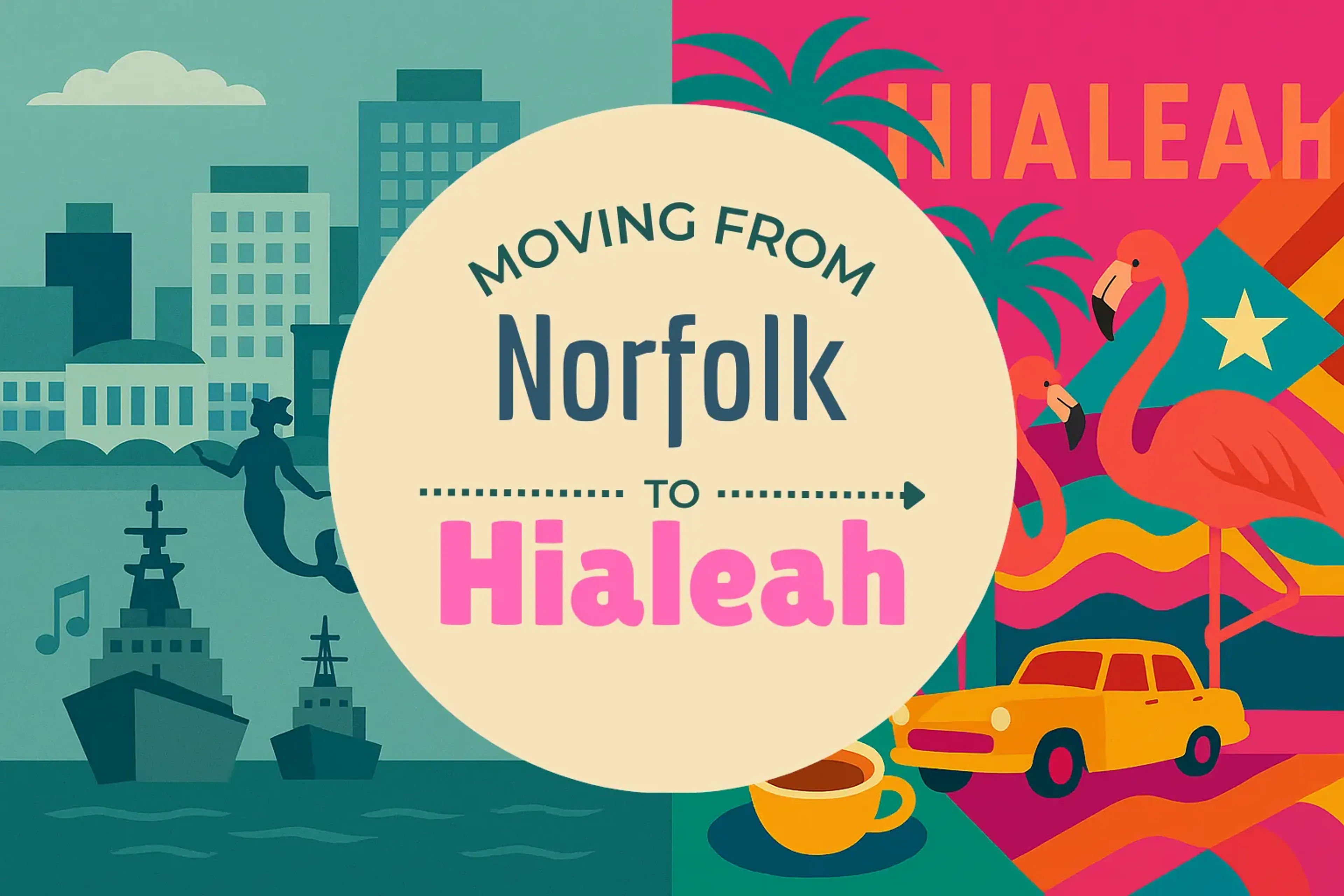 Side-by-side comparison of Norfolk to Hialeah moving companies