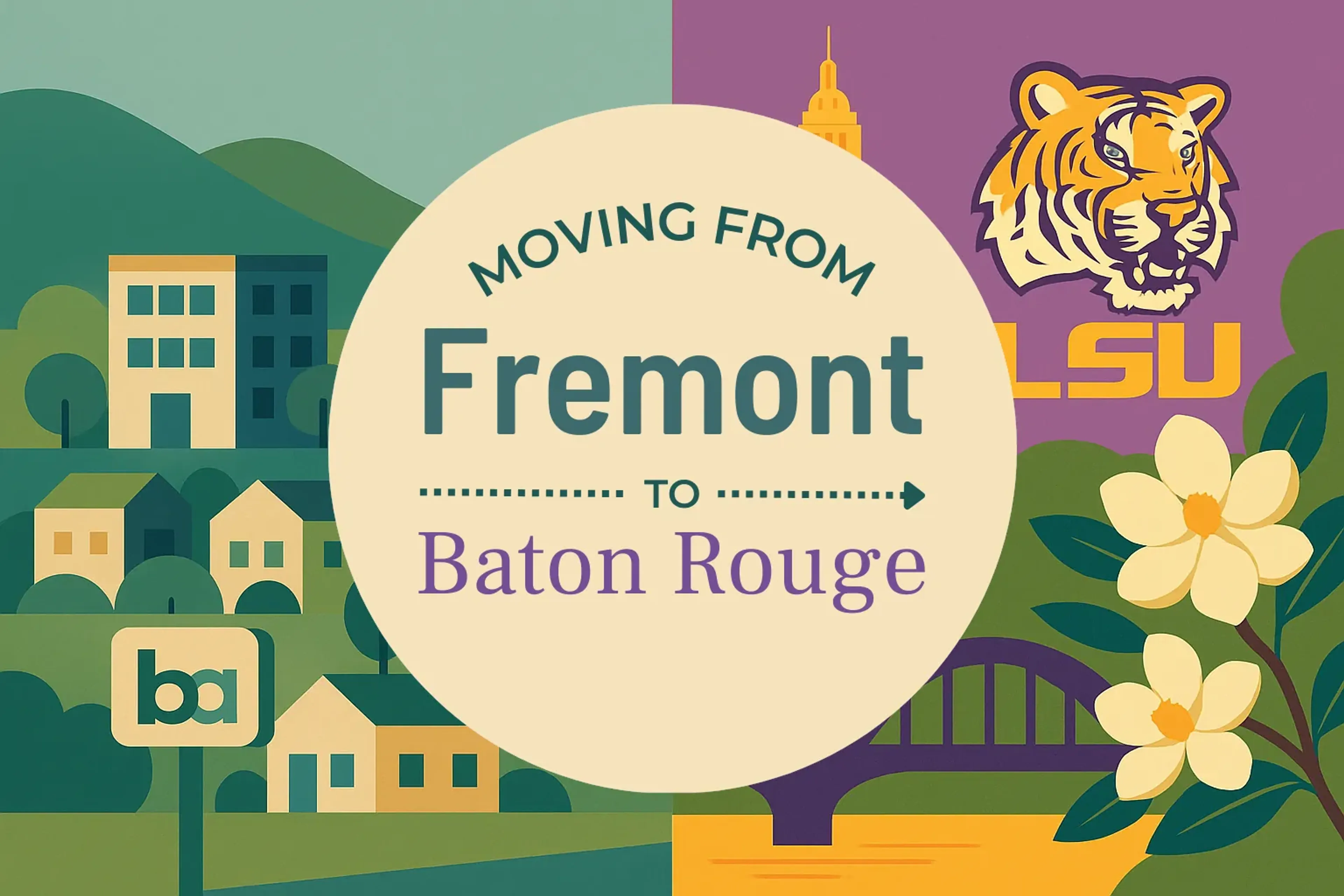 Side-by-side comparison of Fremont to Baton Rouge moving companies