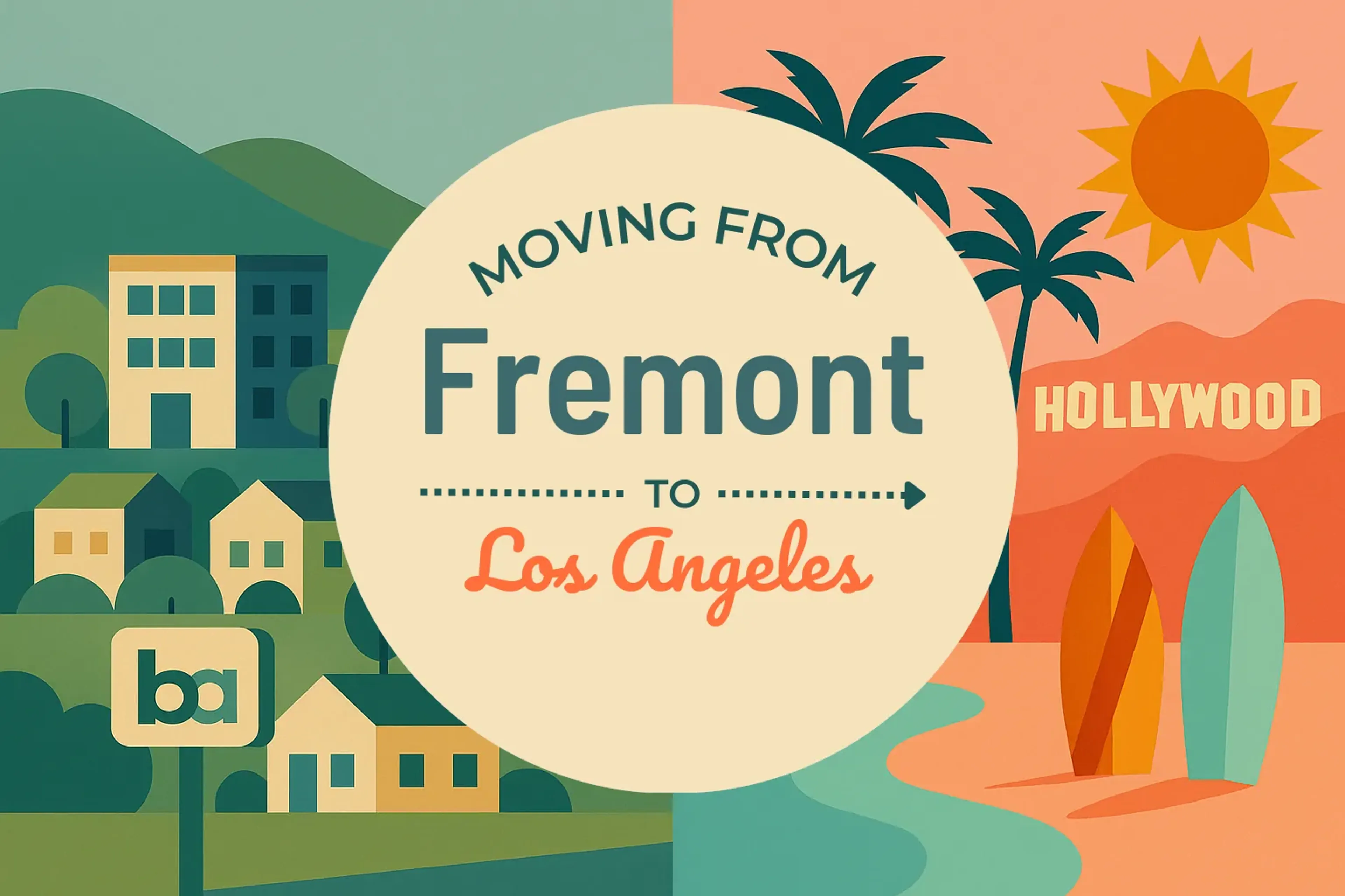 Side-by-side comparison of Fremont to Los Angeles moving companies