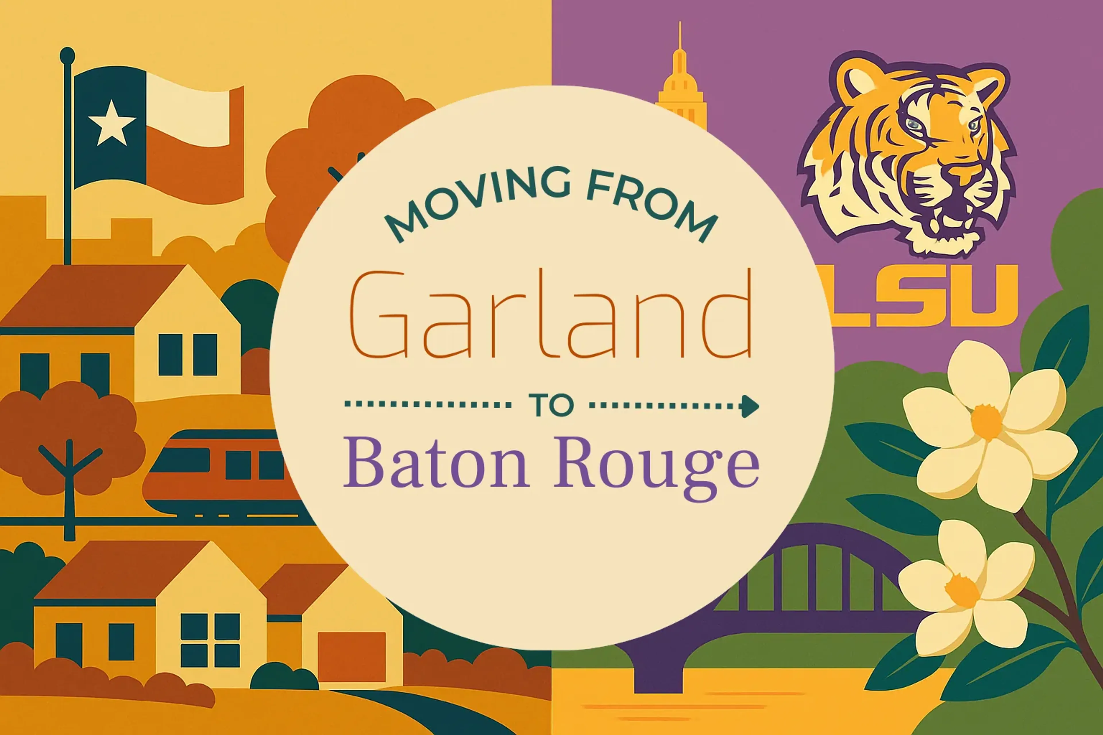 Side-by-side comparison of Garland to Baton Rouge moving companies