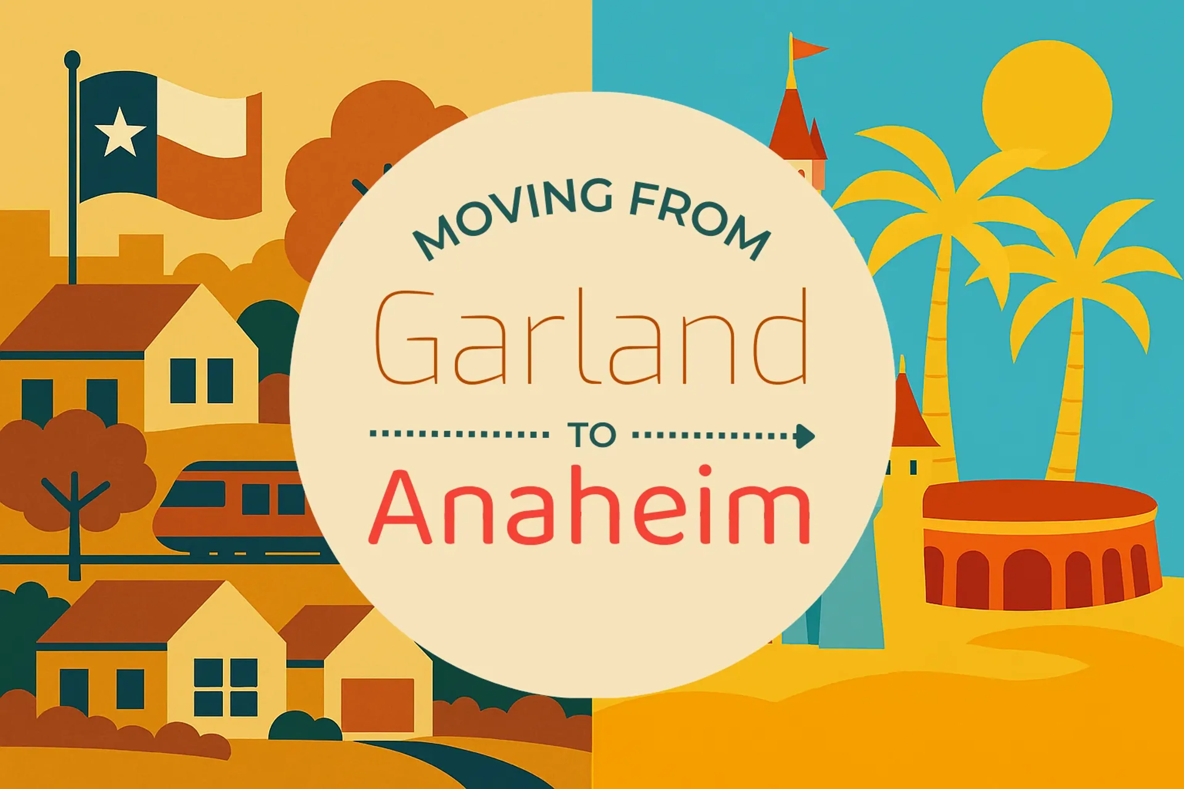Side-by-side comparison of Garland to Anaheim moving companies