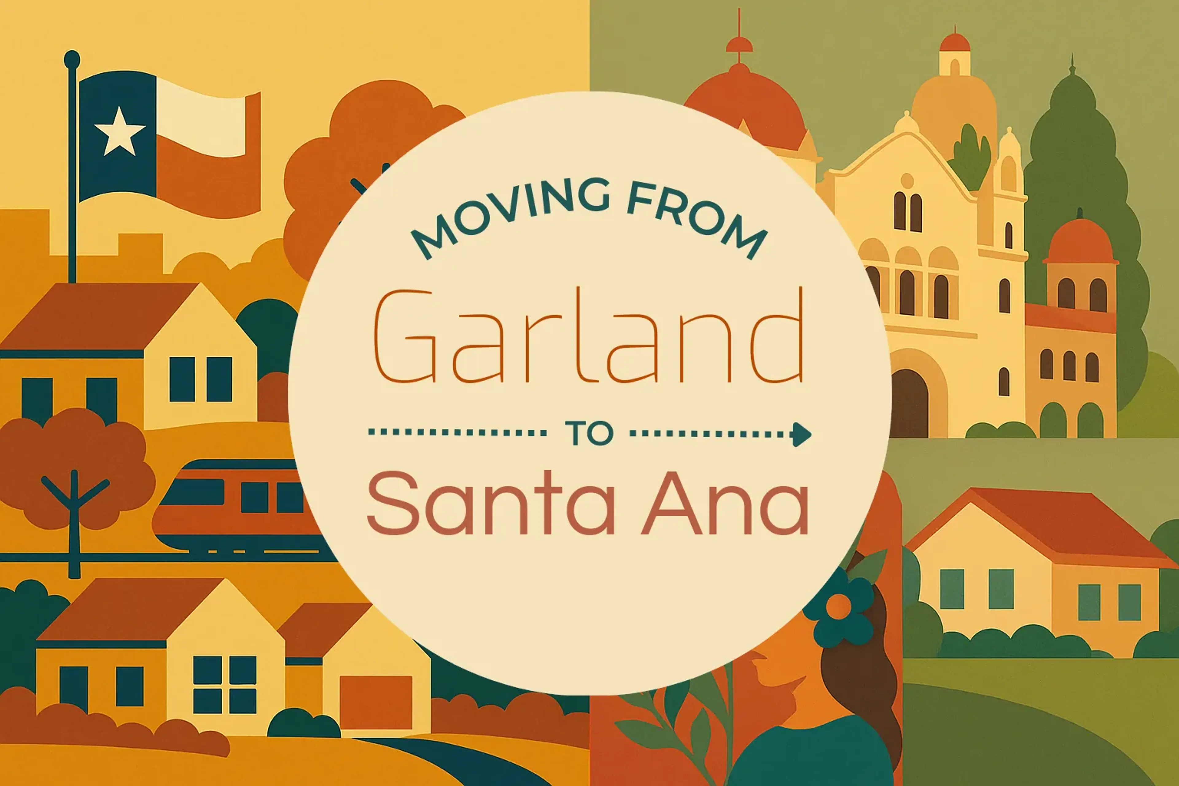 Side-by-side comparison of Garland to Santa Ana moving companies
