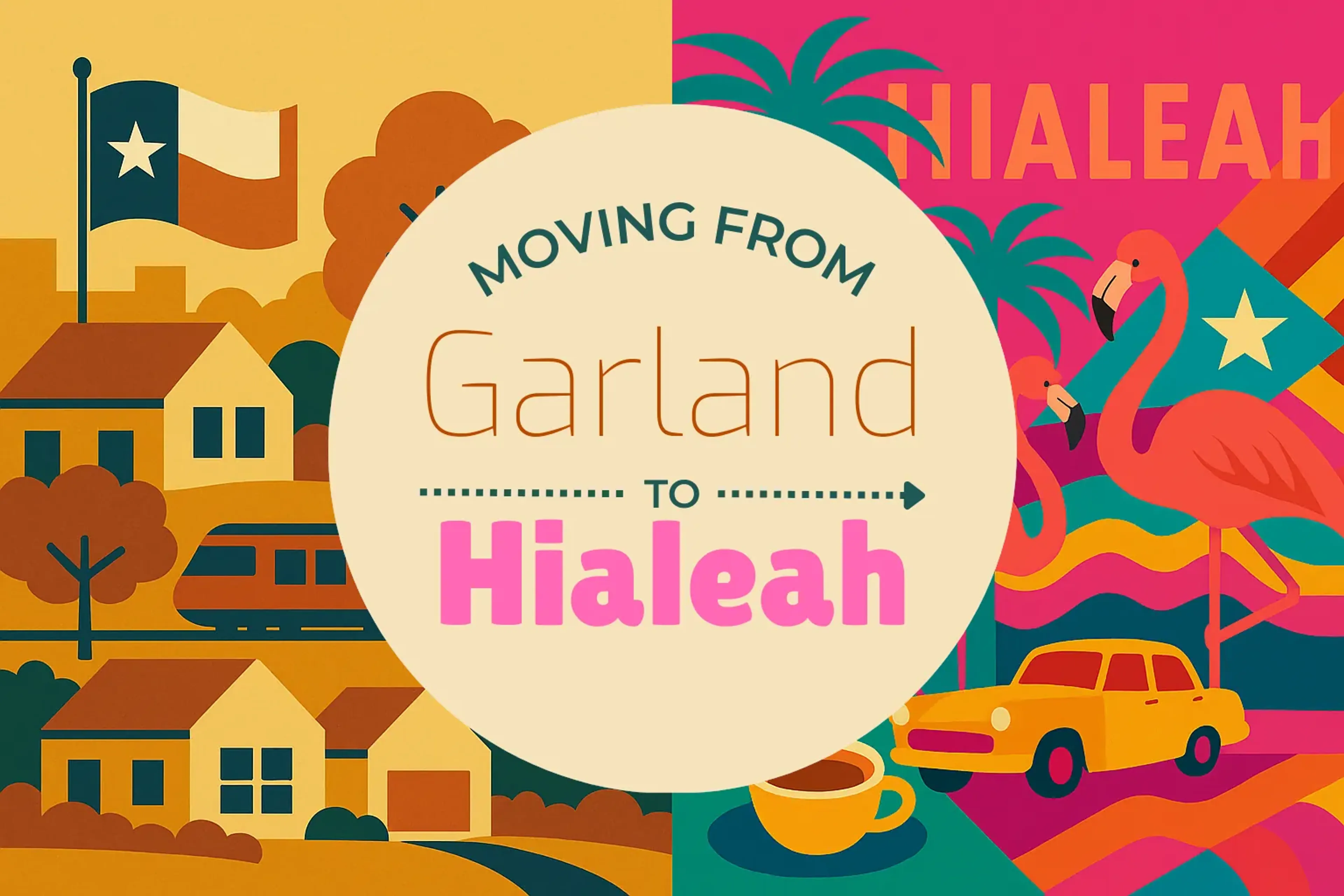Side-by-side comparison of Garland to Hialeah moving companies
