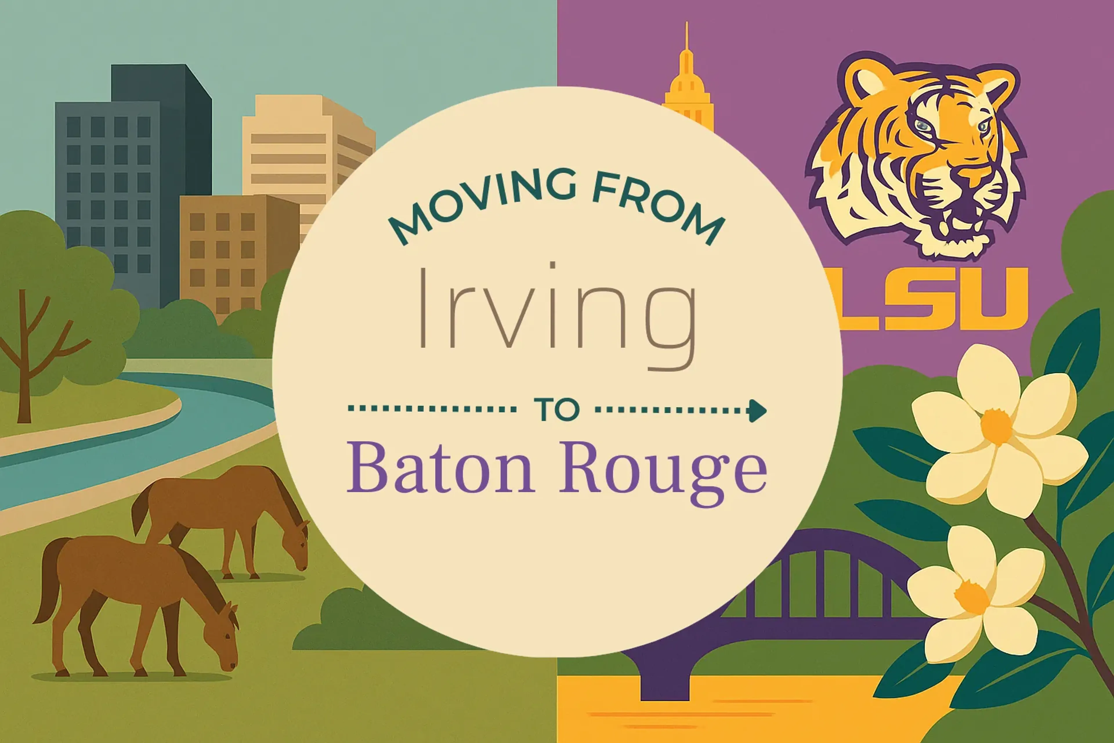 Side-by-side comparison of Irving to Baton Rouge moving companies
