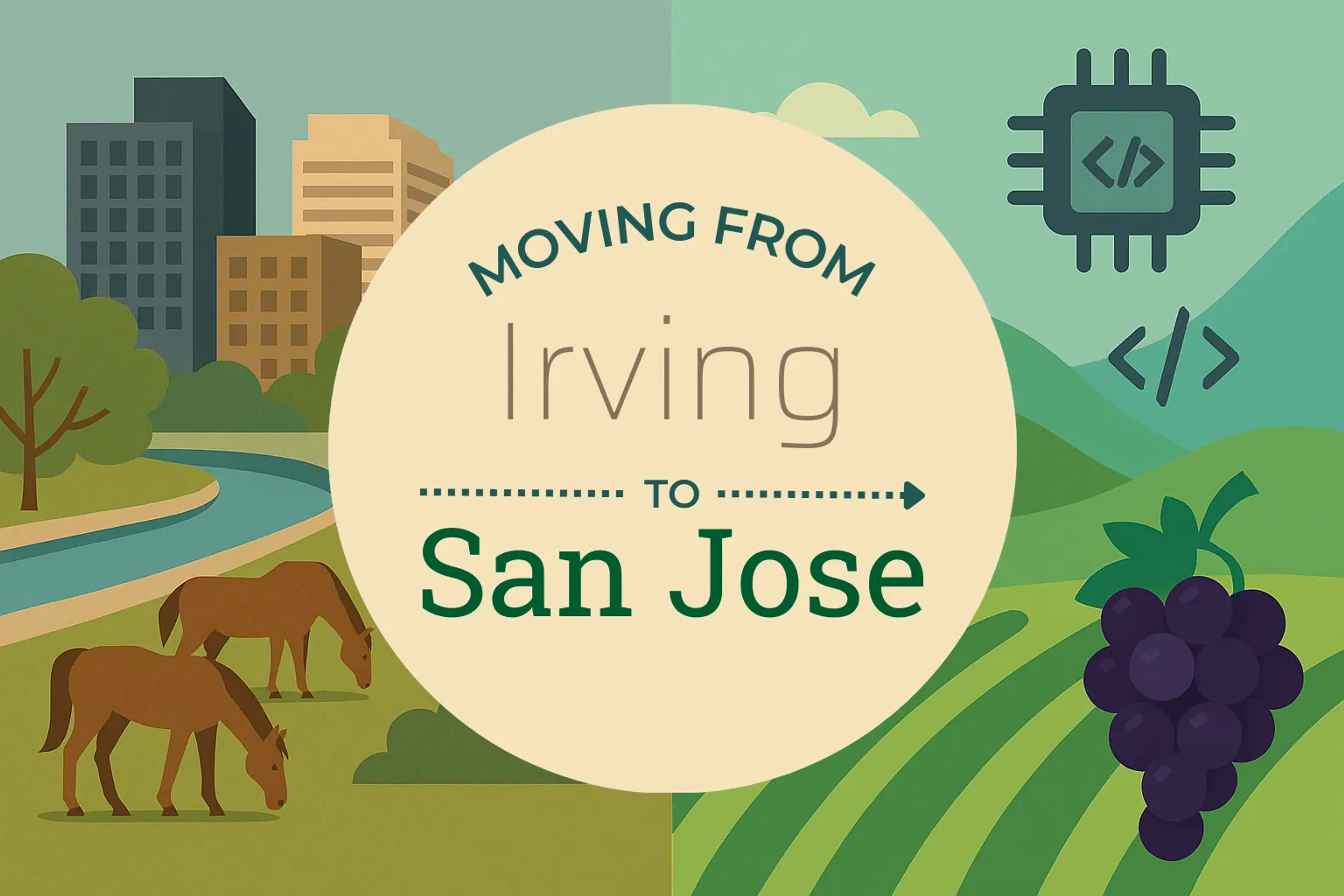 Side-by-side comparison of Irving to San Jose moving companies