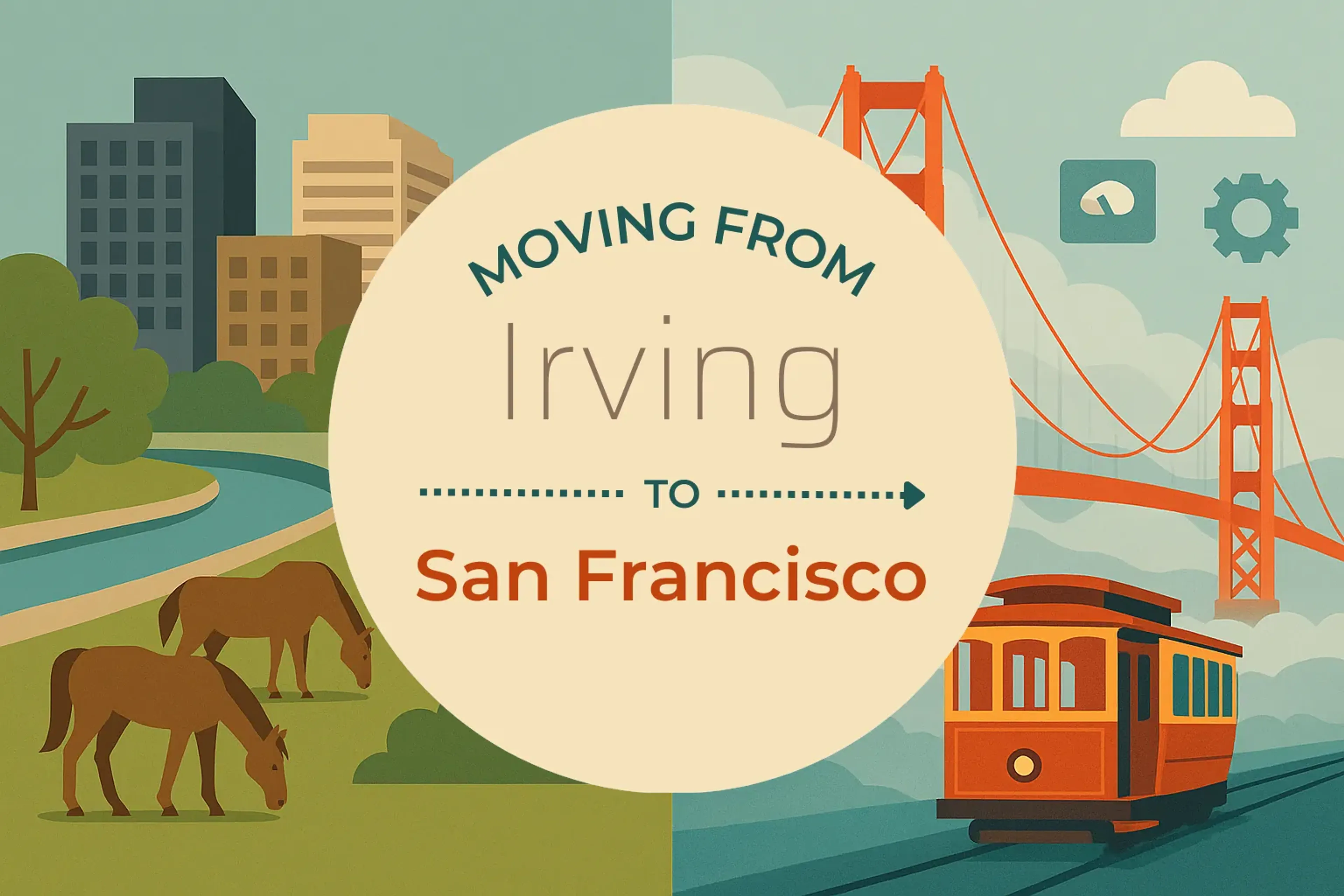 Side-by-side comparison of Irving to San Francisco moving companies