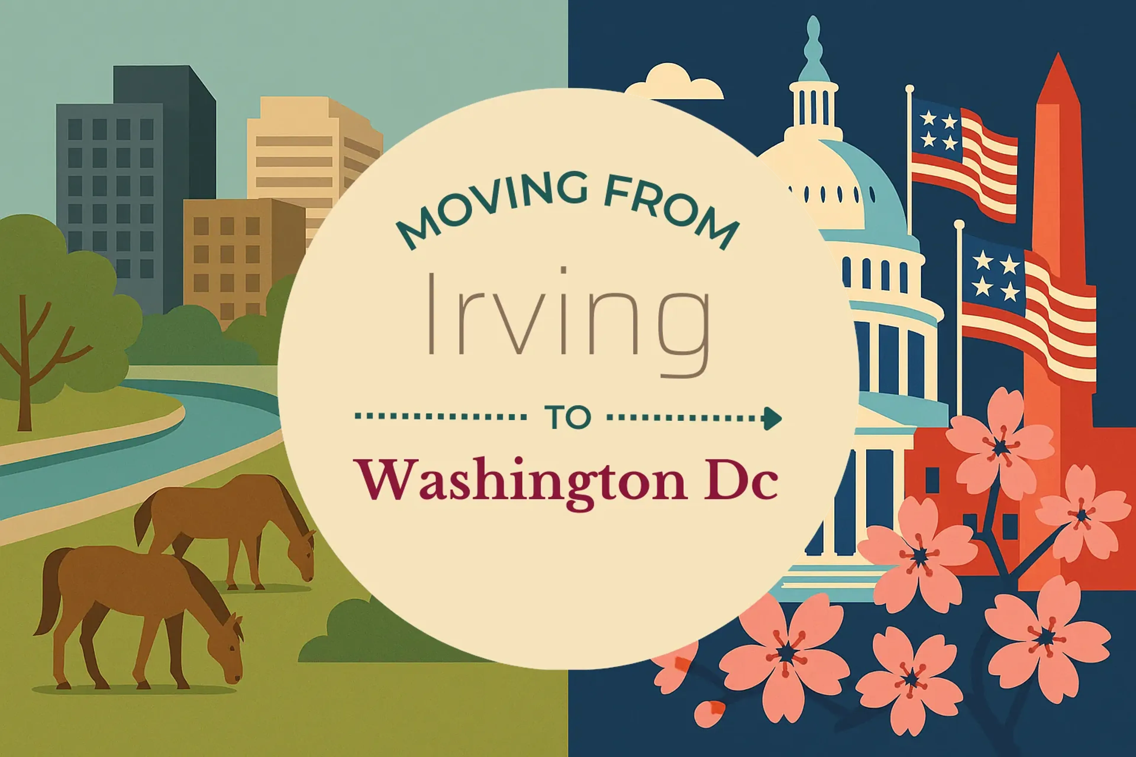 Side-by-side comparison of Irving to Washington DC moving companies