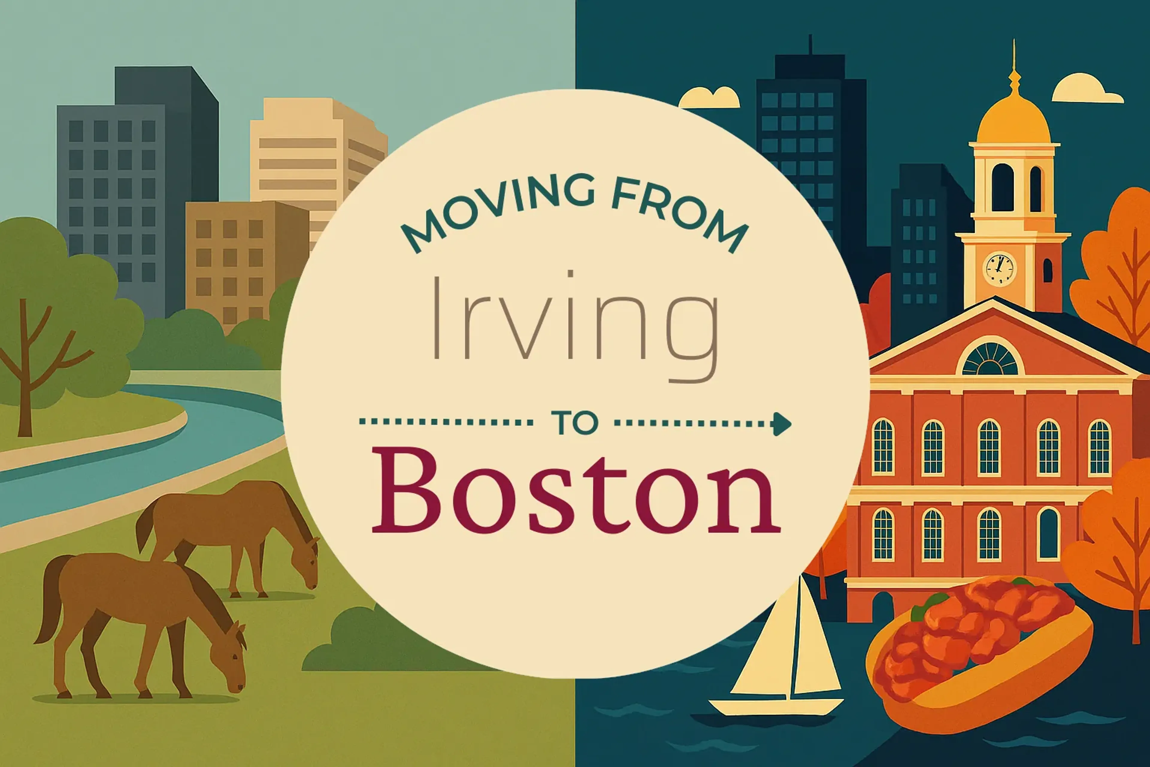Side-by-side comparison of Irving to Boston moving companies