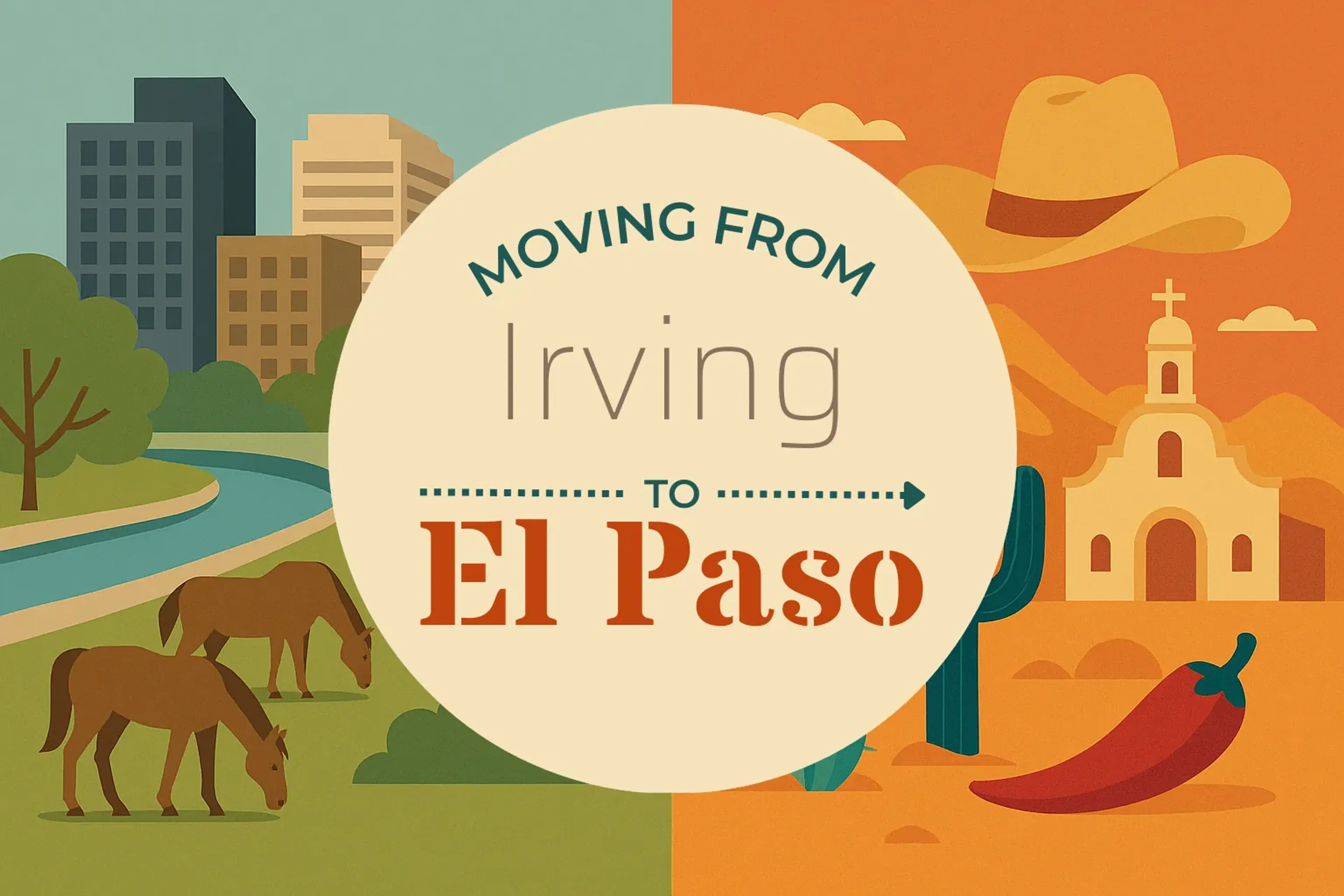 Side-by-side comparison of Irving to El Paso moving companies