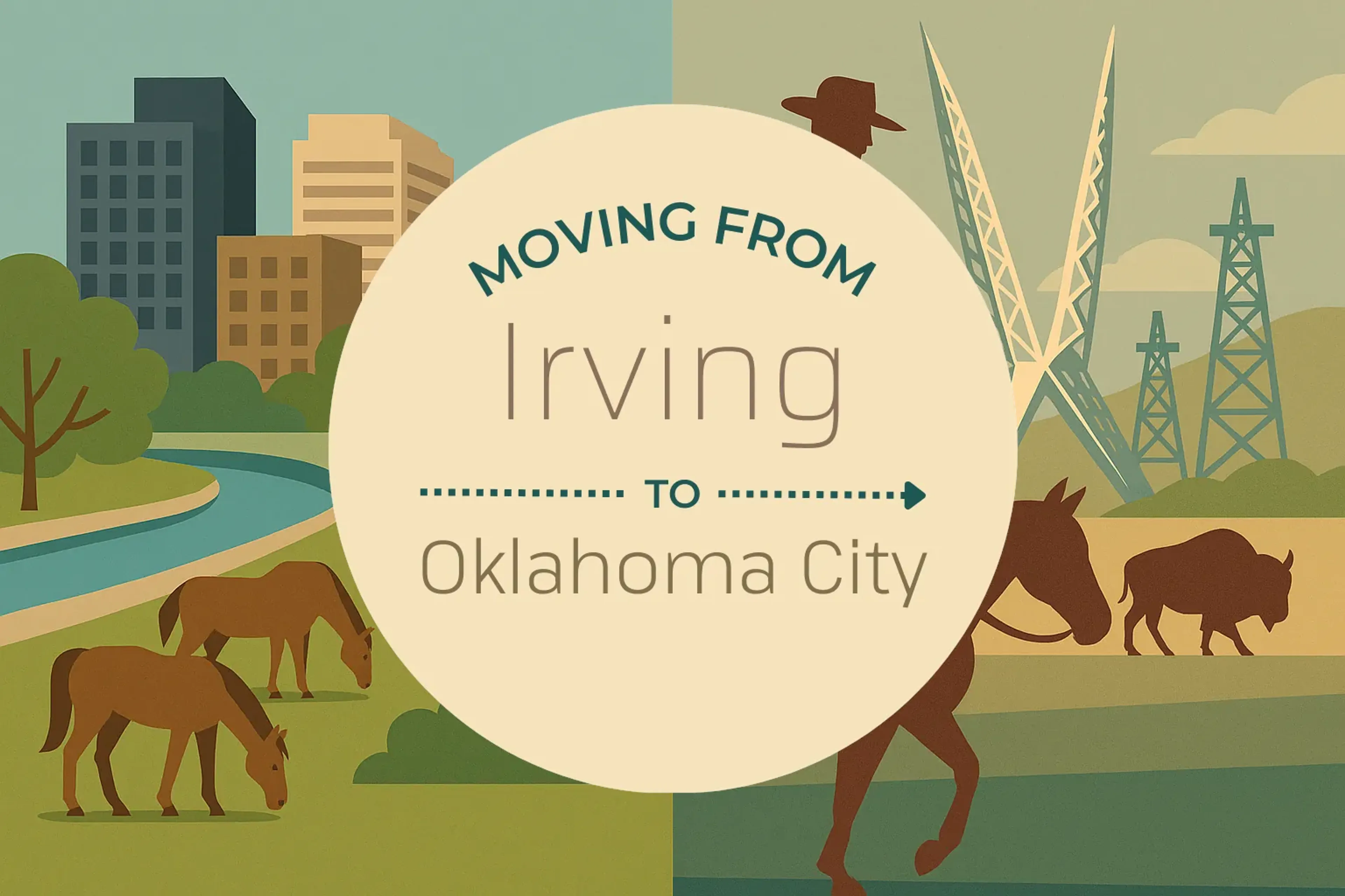 Side-by-side comparison of Irving to Oklahoma City moving companies