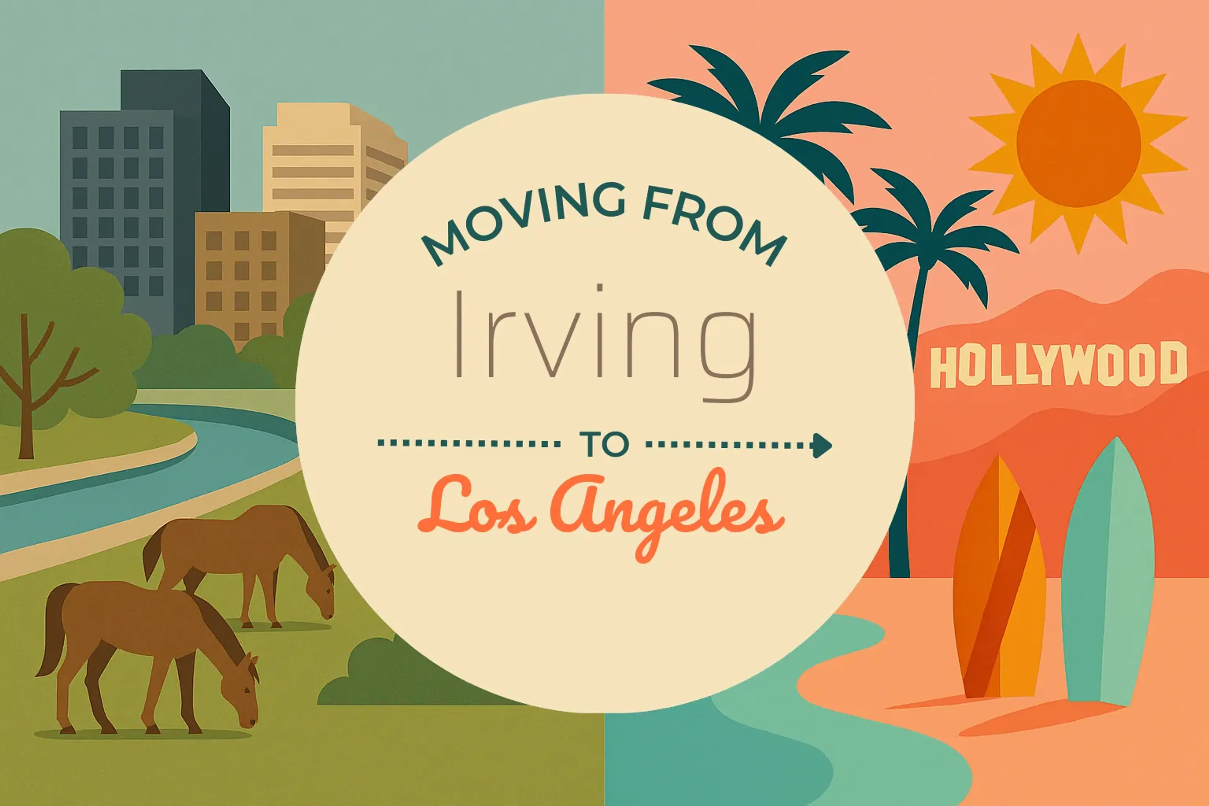 Side-by-side comparison of Irving to Los Angeles moving companies