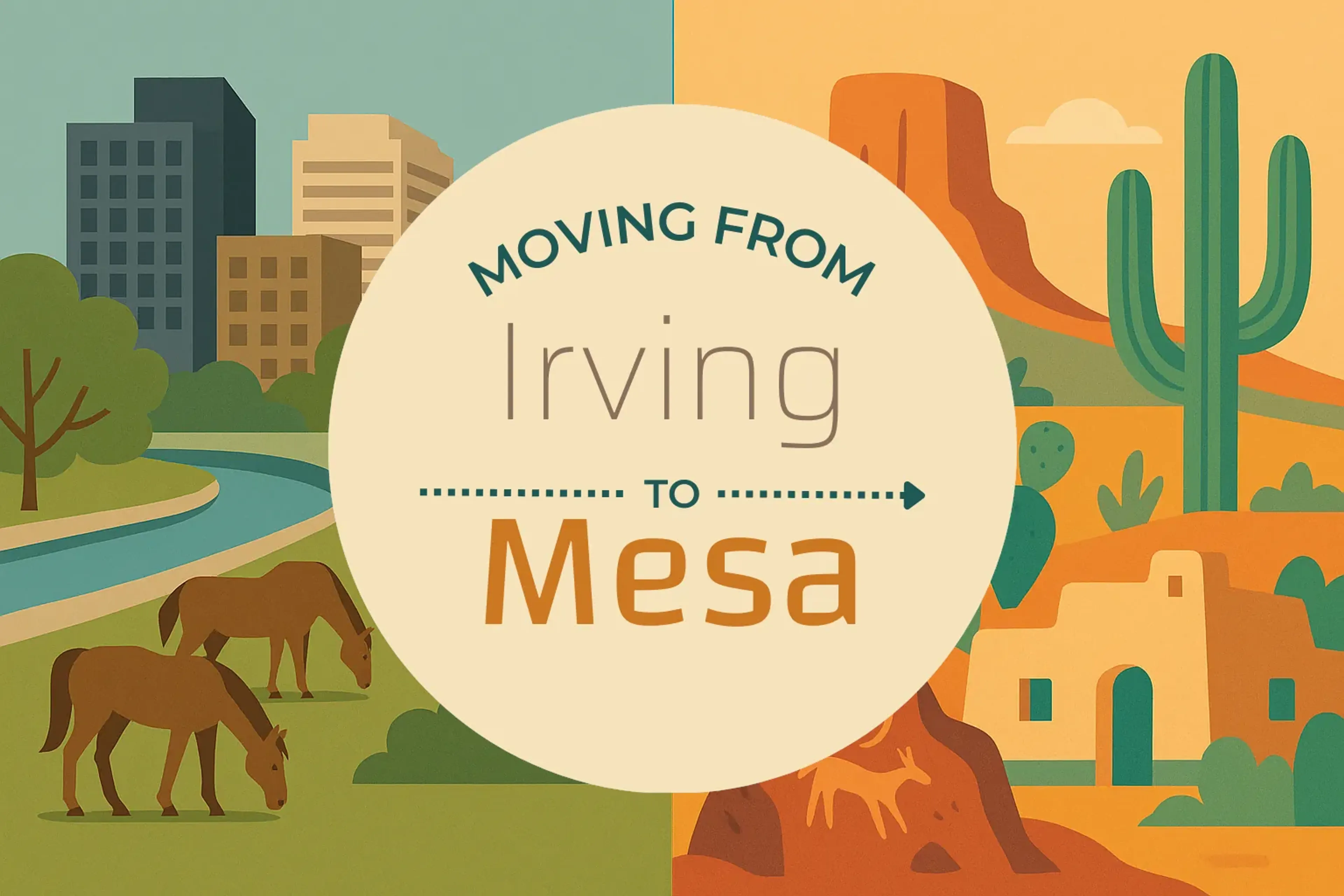 Side-by-side comparison of Irving to Mesa moving companies