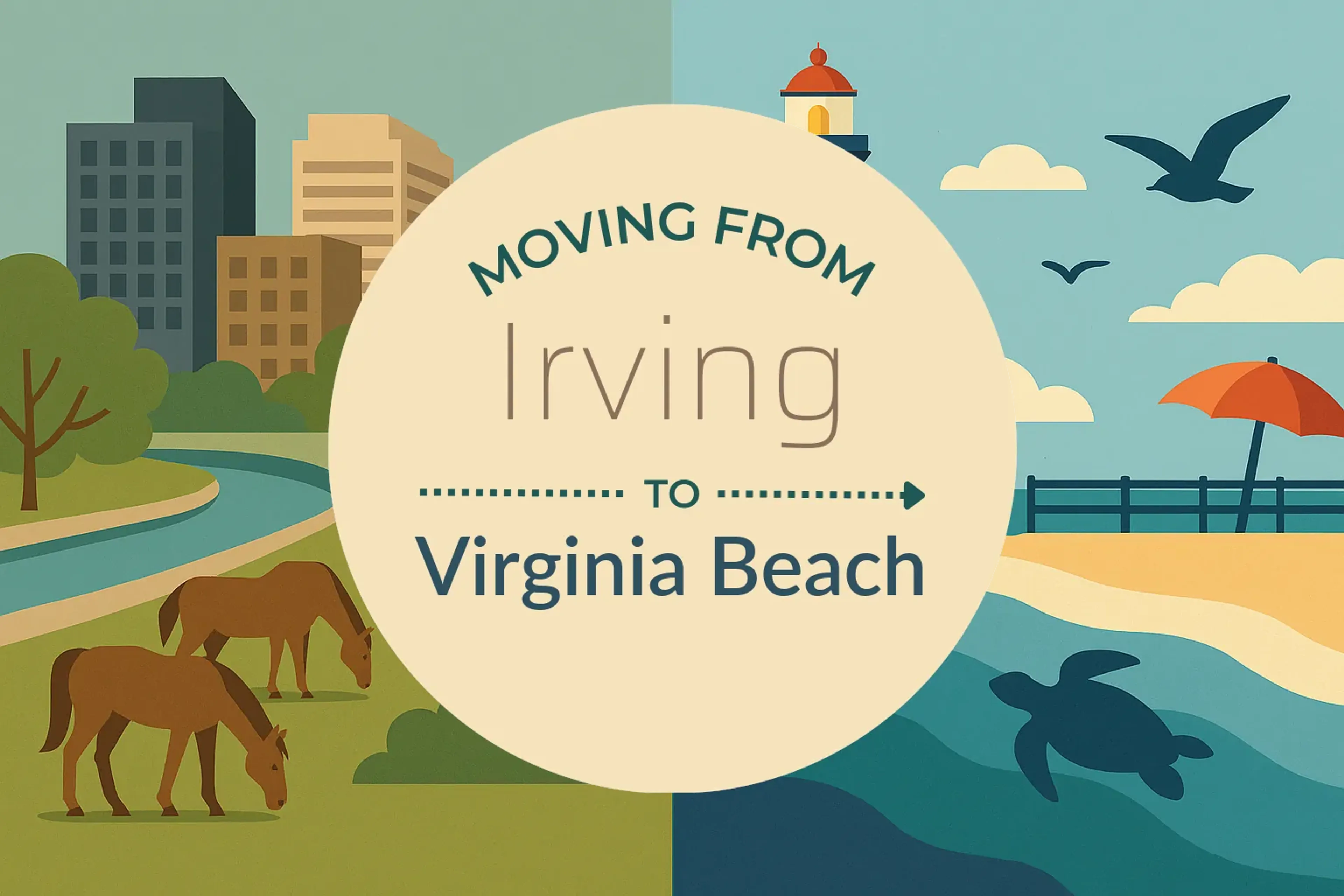 Side-by-side comparison of Irving to Virginia Beach moving companies