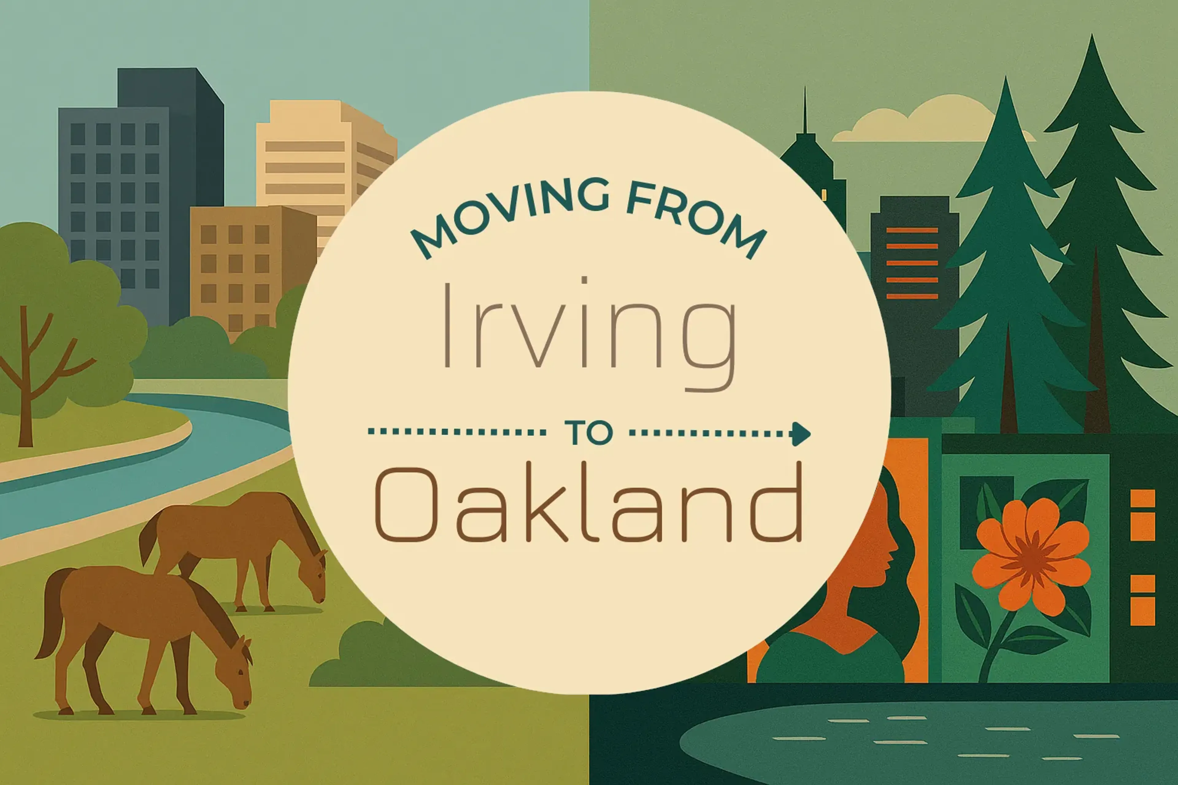 Side-by-side comparison of Irving to Oakland moving companies