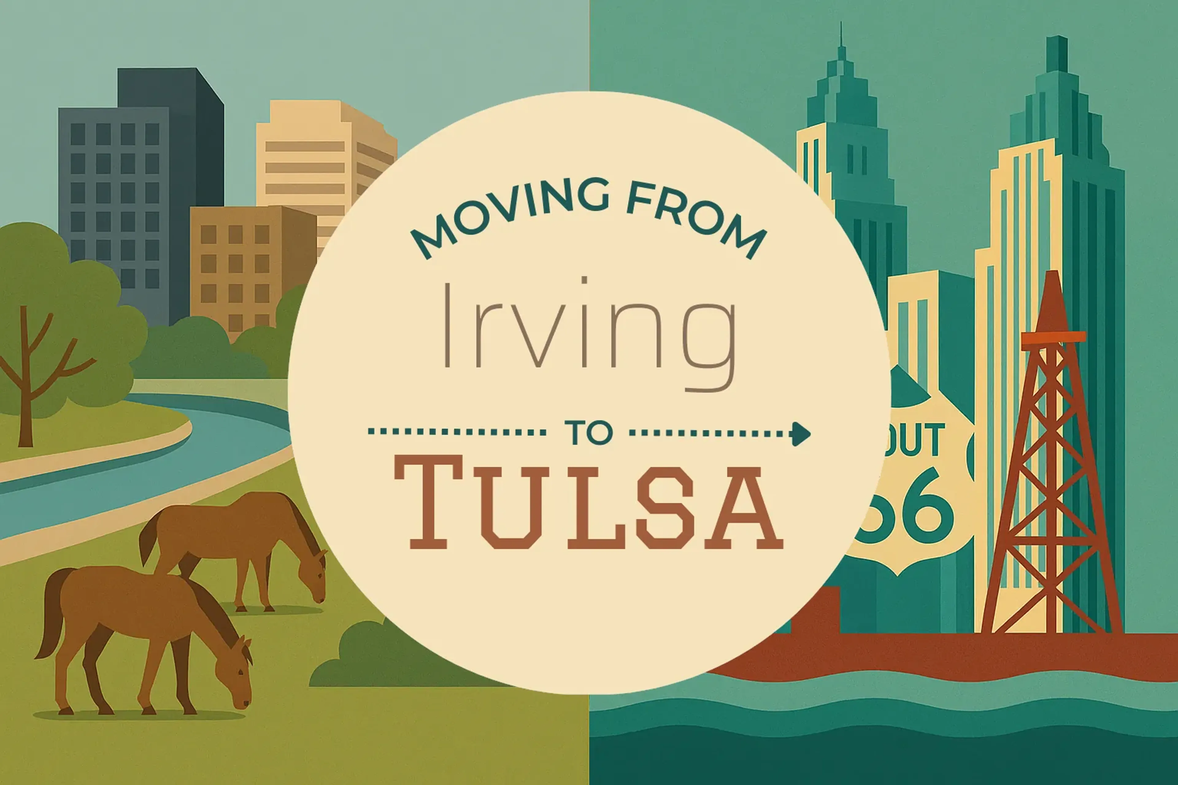 Side-by-side comparison of Irving to Tulsa moving companies