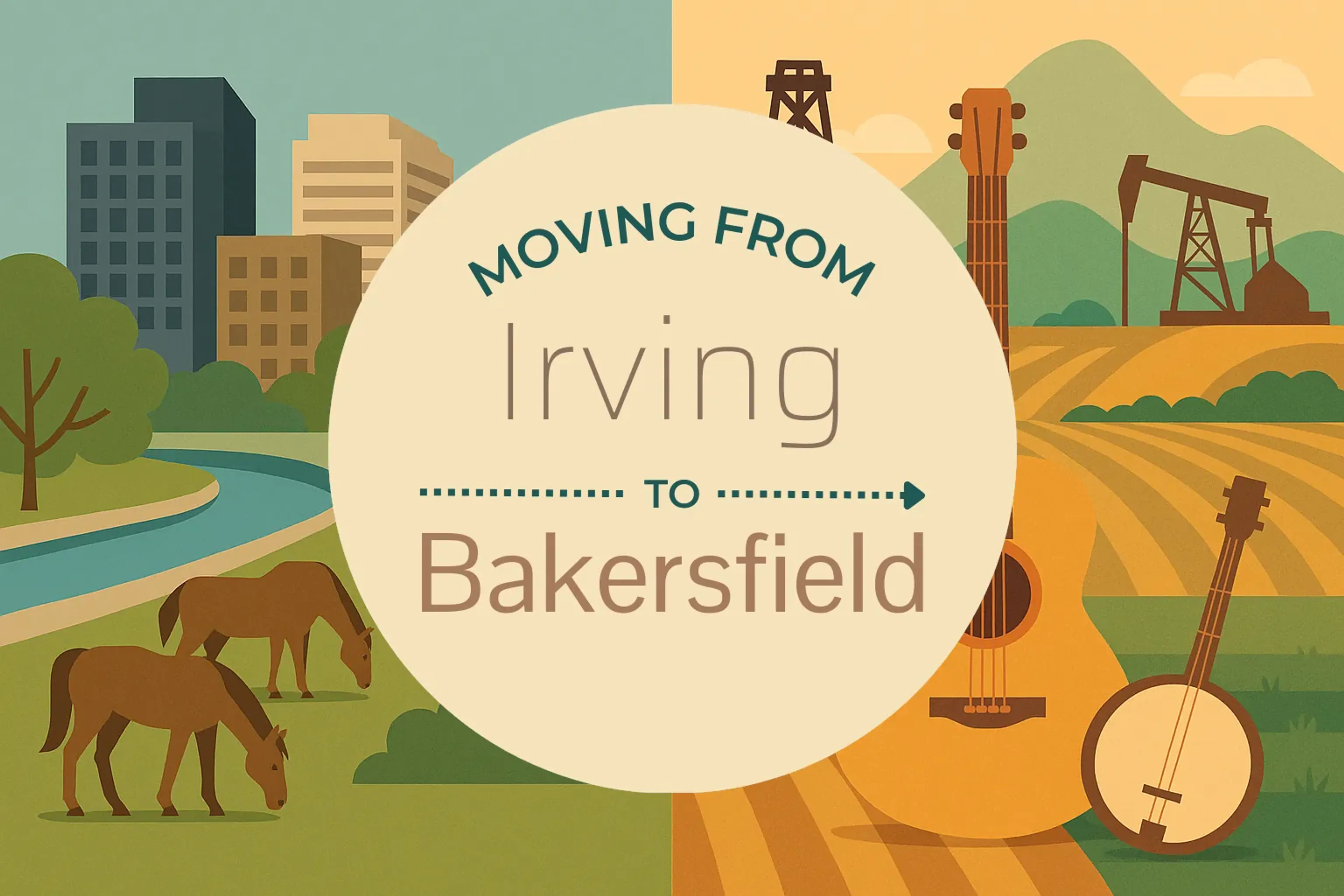 Side-by-side comparison of Irving to Bakersfield moving companies