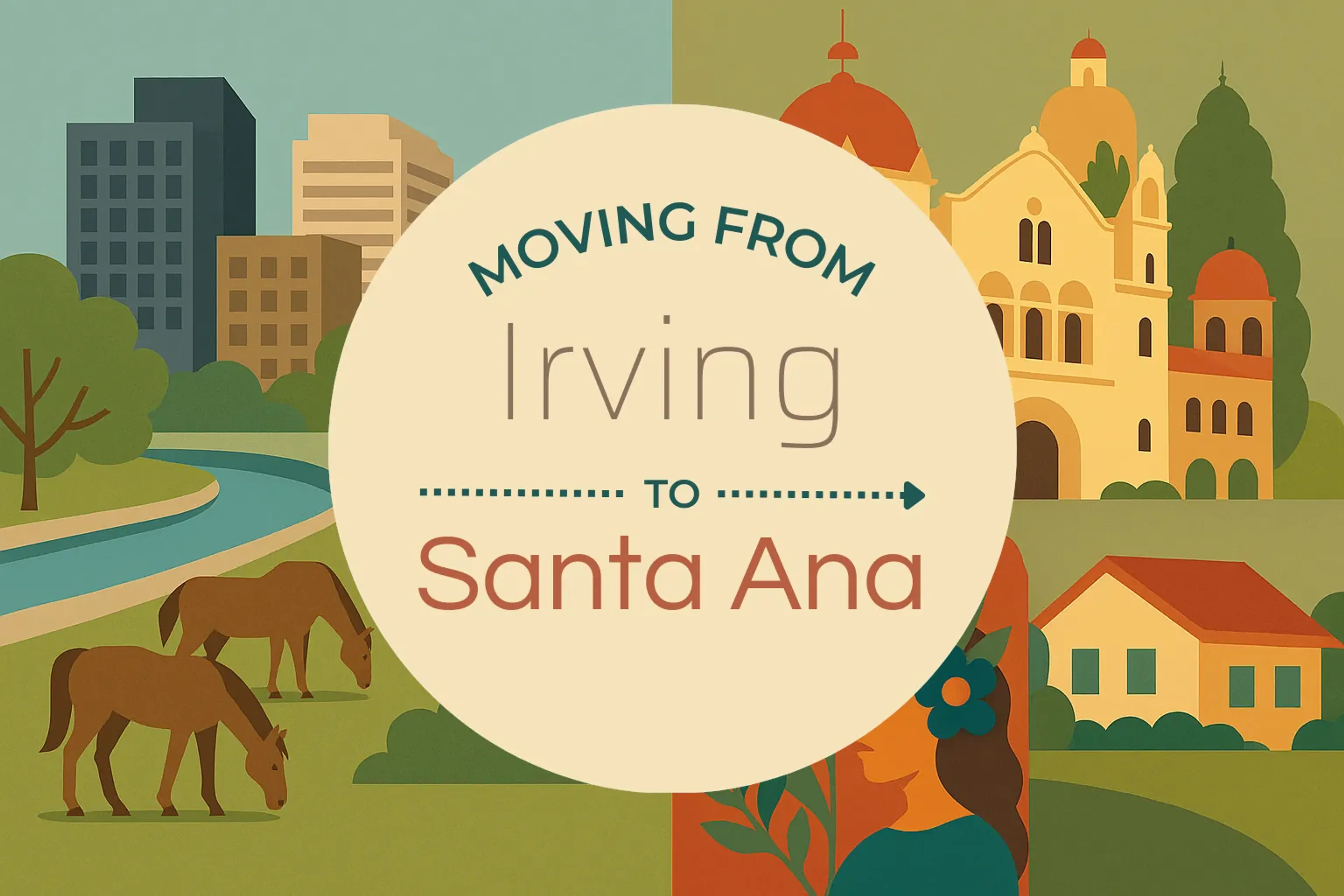 Side-by-side comparison of Irving to Santa Ana moving companies